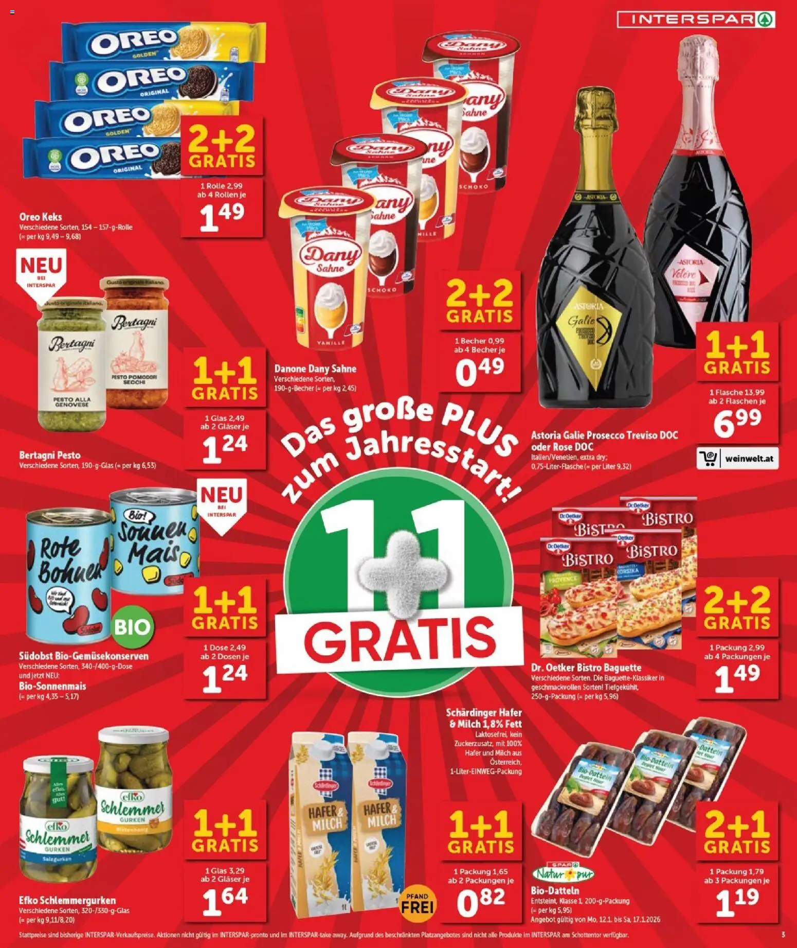 Interspar Flugblatt - Burgenland Nord gültig ab 15.01.2026 | Seite: 4 | Produkte: Sahne, Gurken, Jääkaappipakastin, Milch