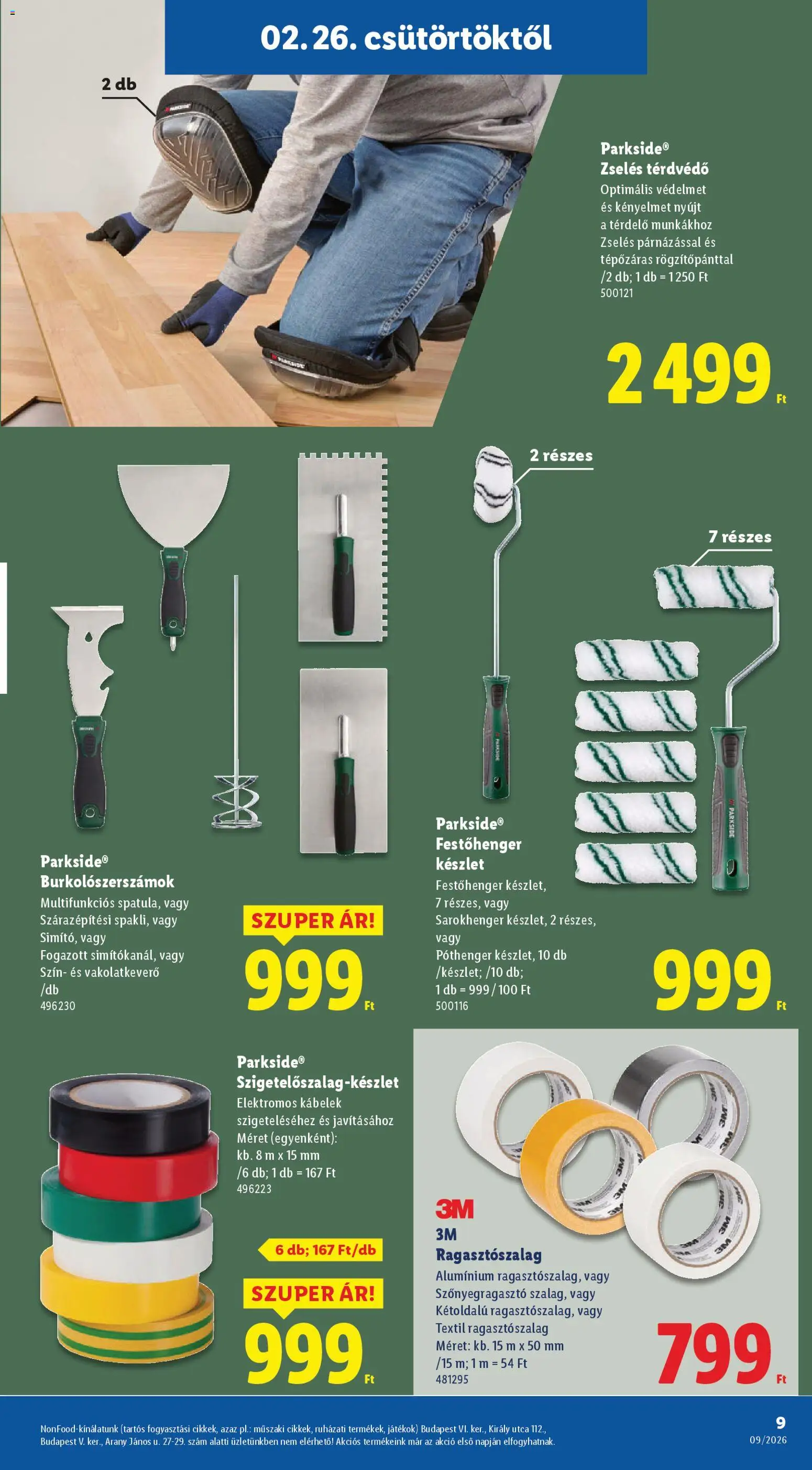 Lidl akciós ujság - amely érvényes a következő dátumtól: 26.02.2026 | Oldal: 9 | Termékek: Parkside, Játékok