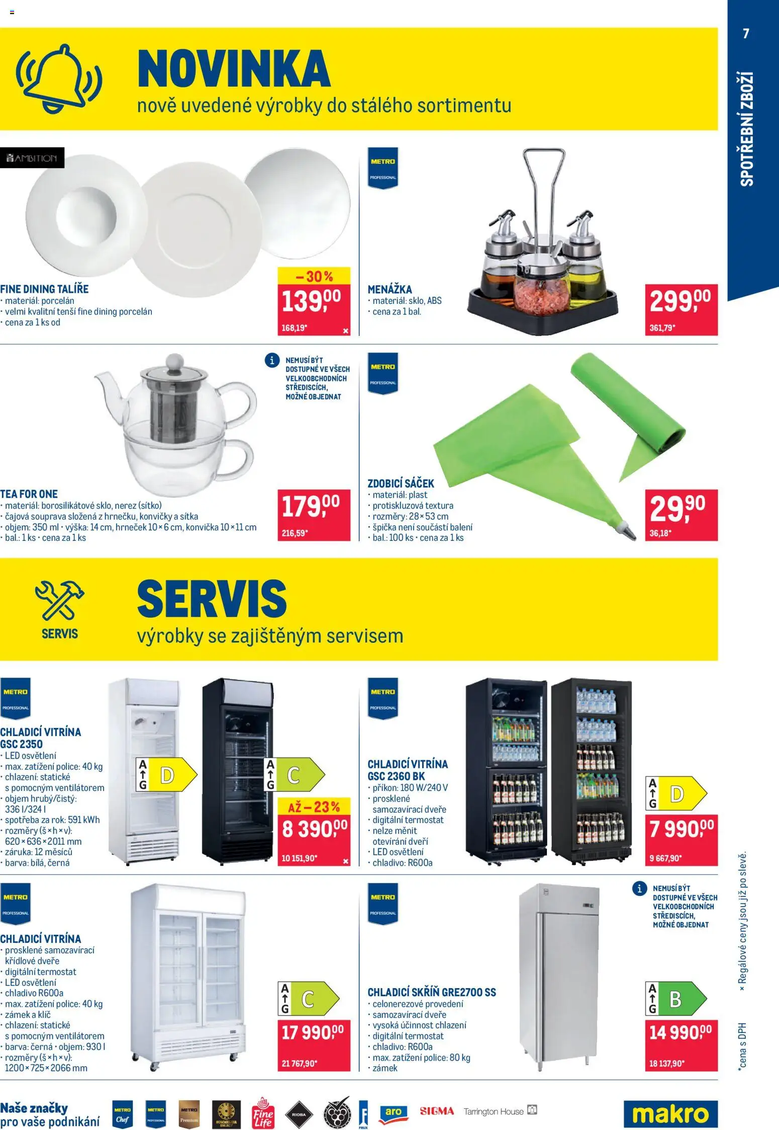 Makro leták - Spotřební zboží od 22.10.2025 | Strana: 7 | Produkty: Talíře, Vitrína, Police, Skříň