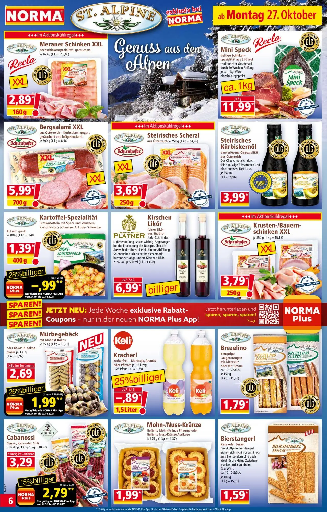 Norma Prospekt 	 – gültig ab 27.10.2025 | Seite: 6 | Produkte: Kürbiskernöl, Ananas, Pfirsich, Chili