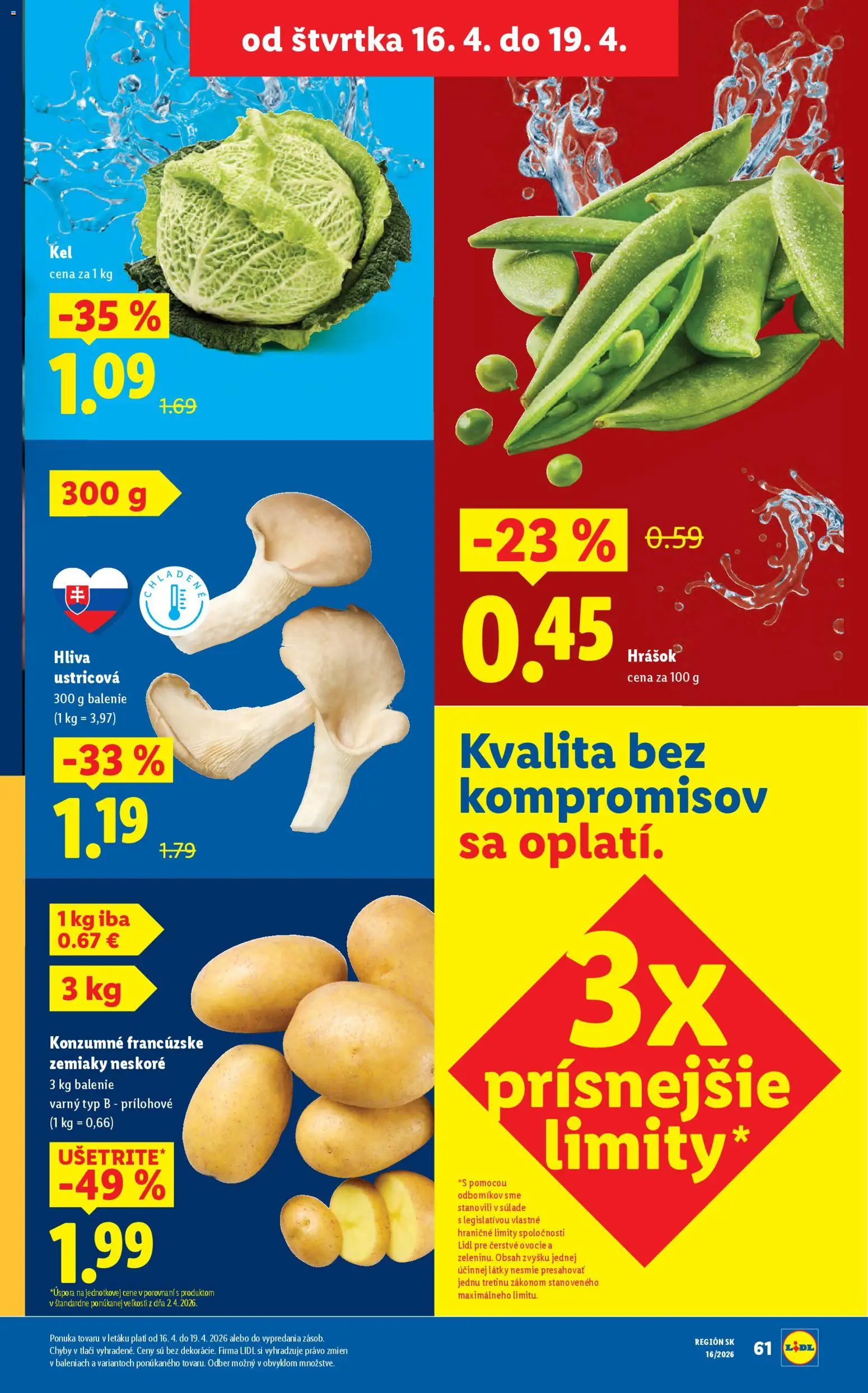 Nové Lidl akcie – leták je platný od 13.04.2026 | Strana: 59 | Produkty: Kel, Hrášok, Zemiaky