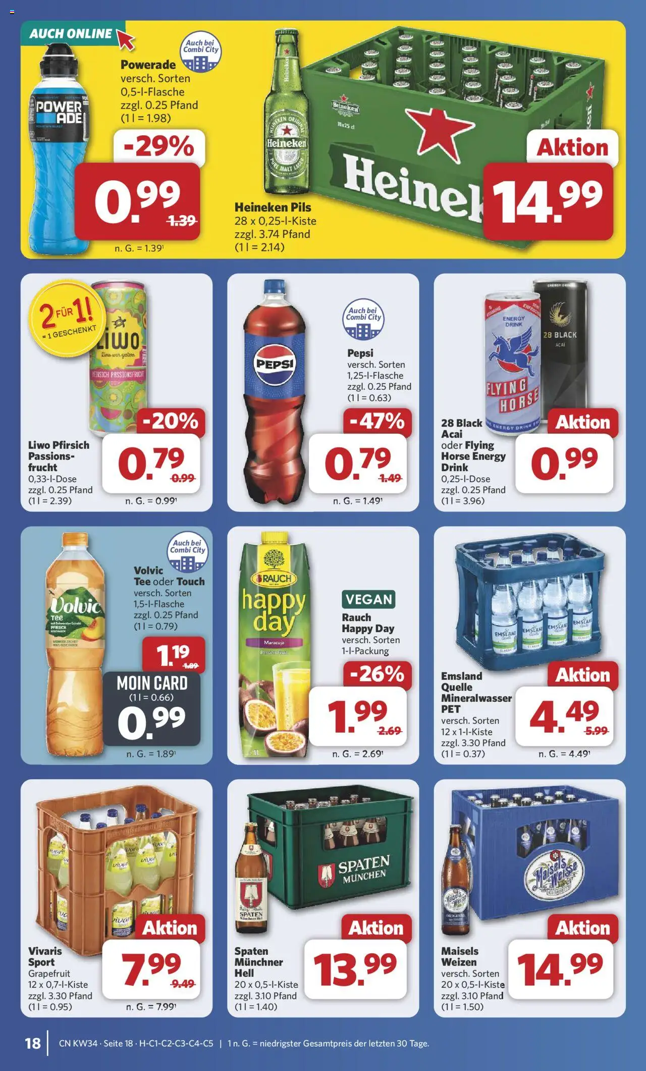 Combi Prospekt 	 - gültig ab dem 18.08.2025 | Seite: 23 | Produkte: Energy, Pils, Volvic tee, Powerade