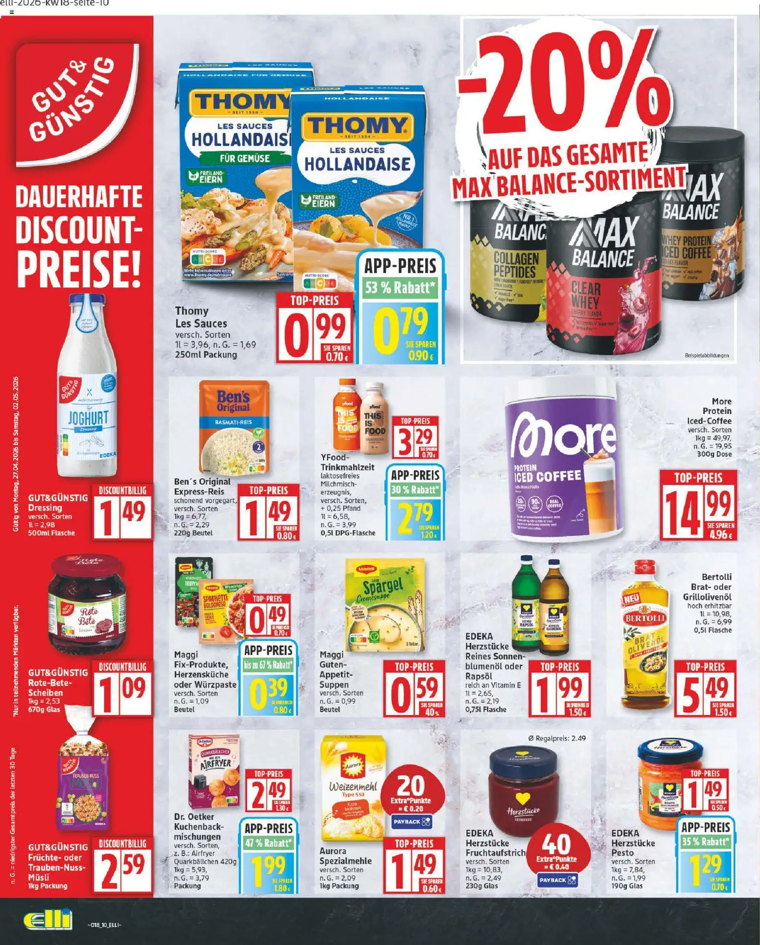 Elli Markt Prospekt – gültig ab 27.04.2026 | Seite: 10 | Produkte: Joghurt, Rapsöl, Dressing, YFood