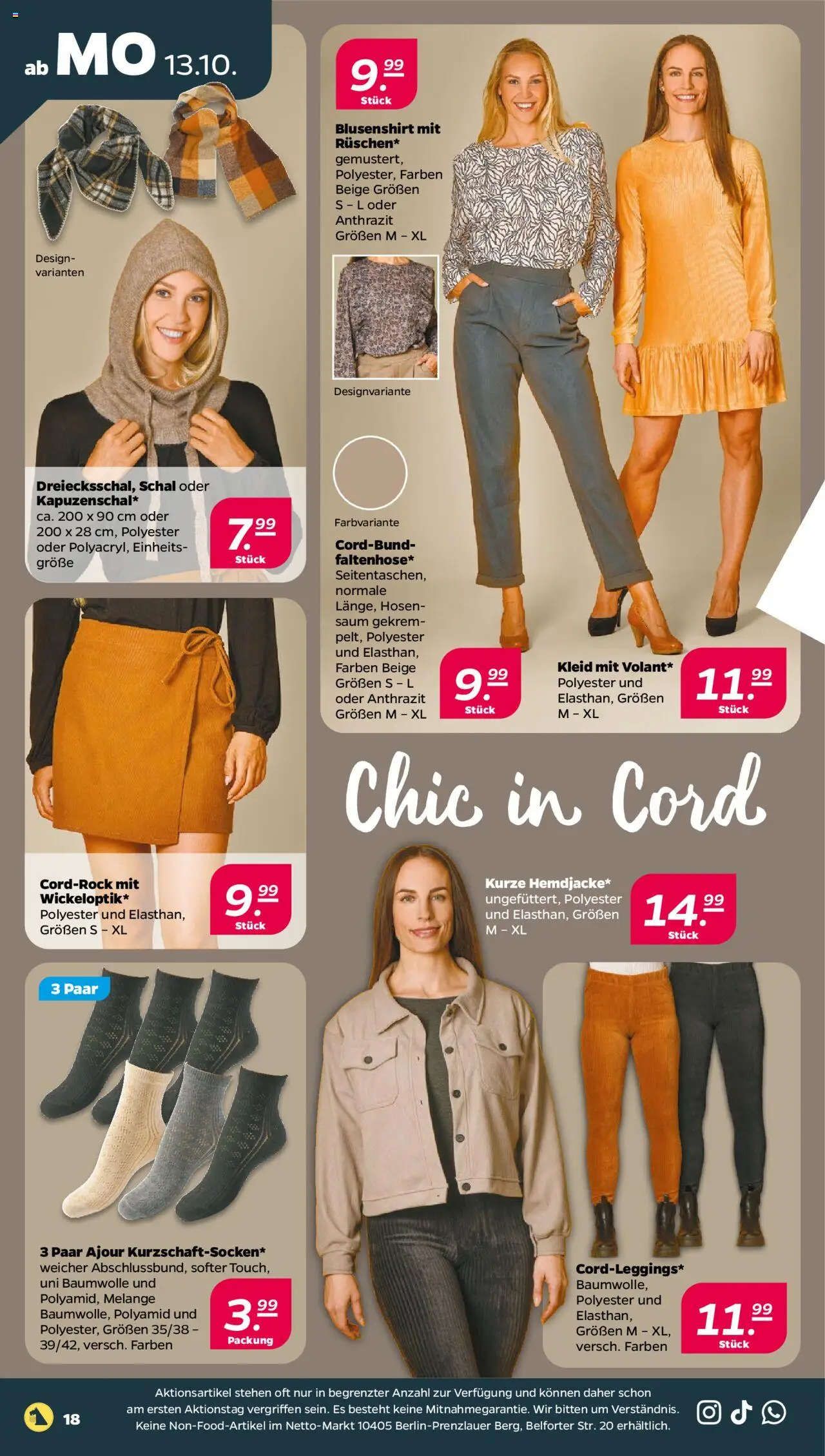 Netto Prospekt 	 – gültig ab 13.10.2025 | Seite: 18 | Produkte: Schal, Kleid