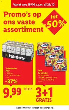 Zwan TV worstjes, € 1,75 per stuk, € 7,00 - € 5,25 b.a.v. 4 stuks, 4 x 230 g - Voorbeeld van een folder van Lidl, geldig van 15.10.2025 | Pagina: 18