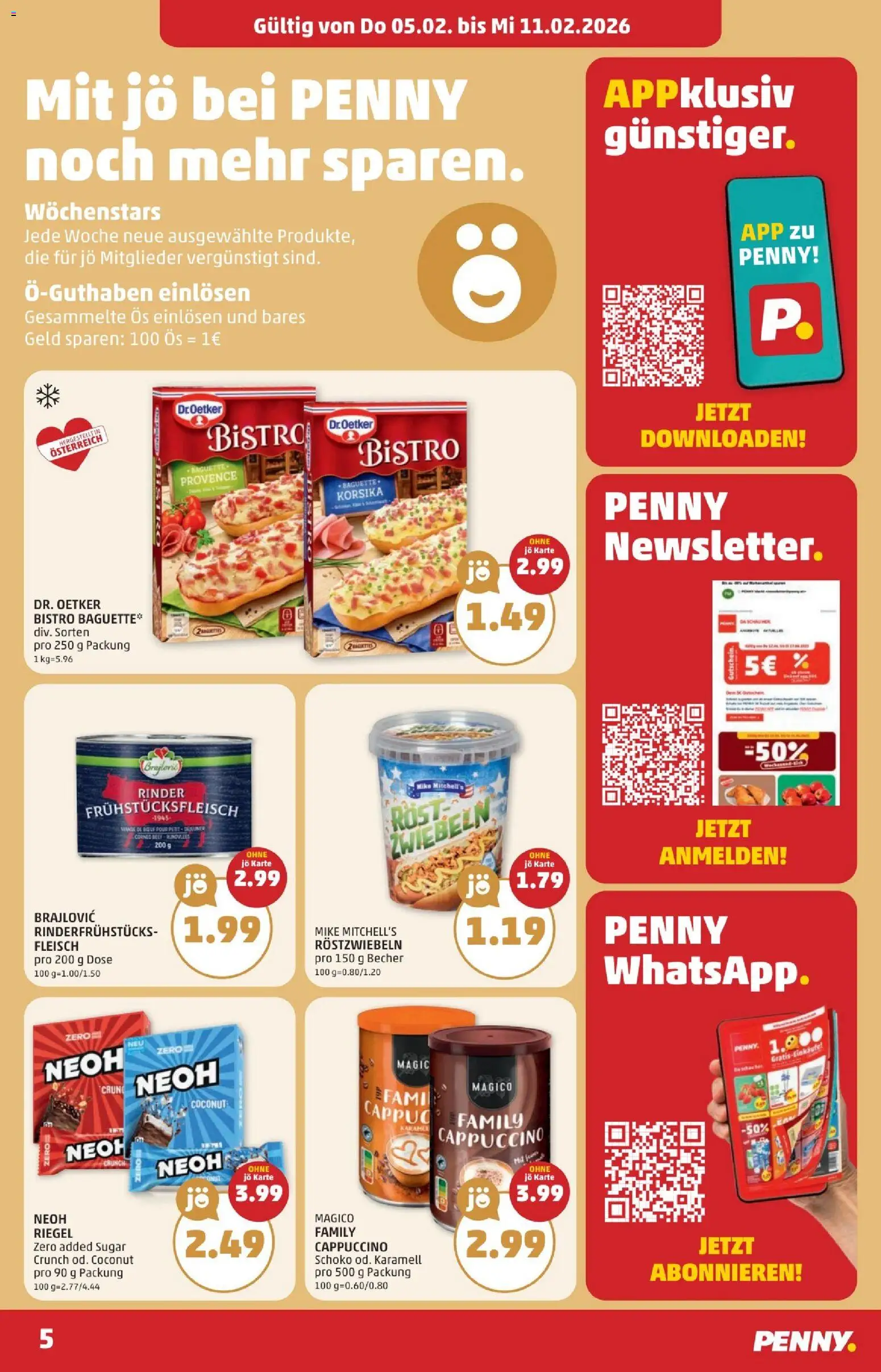 Penny Markt Eröffnung in 2320 Schwechat gültig ab 05.02.2026 | Seite: 5 | Produkte: Zwiebeln, Jääkaappipakastin