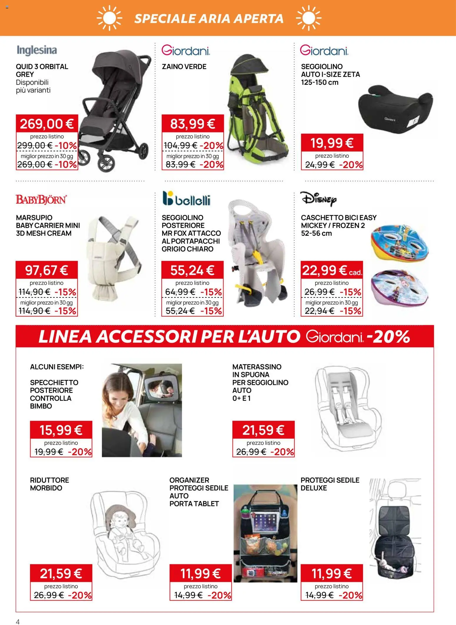 Volantino Prenatal del 17.04.2026 | Pagina: 4 | Prodotti: Spugna, Zaino, Tablet, Seggiolino