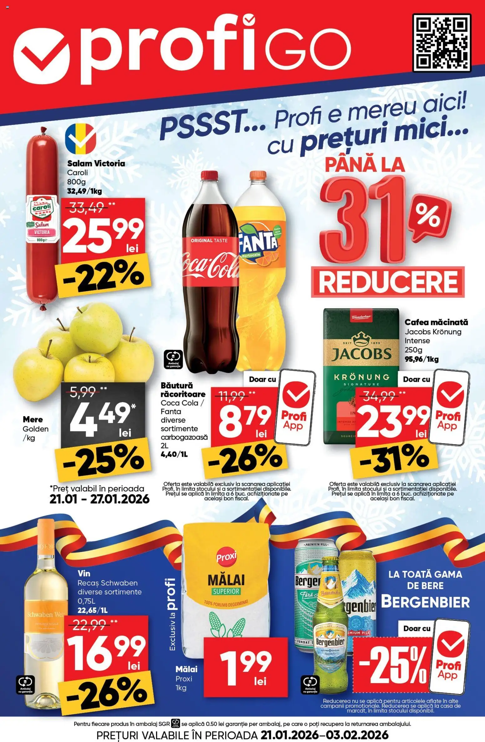 Noul catalog Profi – valabil de la 21.01.2026 | Pagină: 1 | Produse: Mici, Amerikan servis, Salam, Portocale