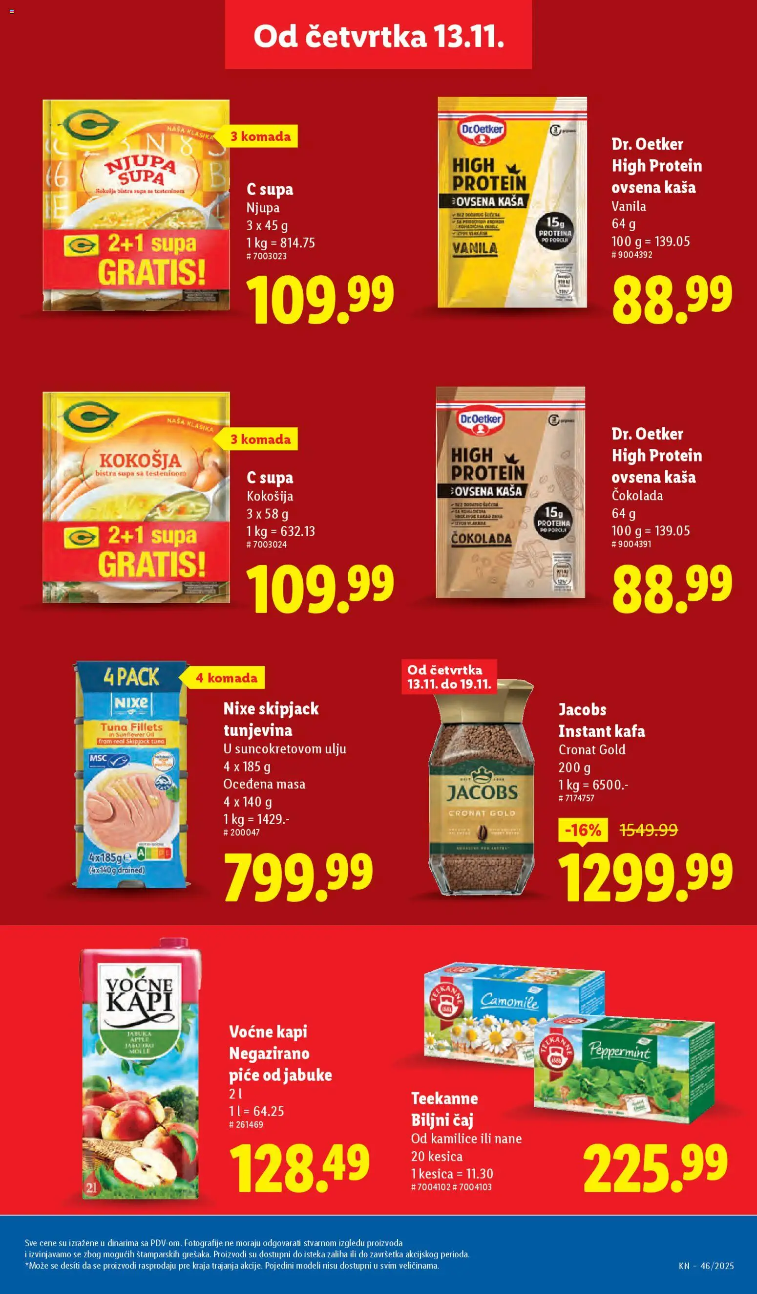 Lidl katalog - važi od 13.11.2025 | Strana: 17 | Proizvode: Ovsena kaša, Instant kafa, Teekanne, Jabuke