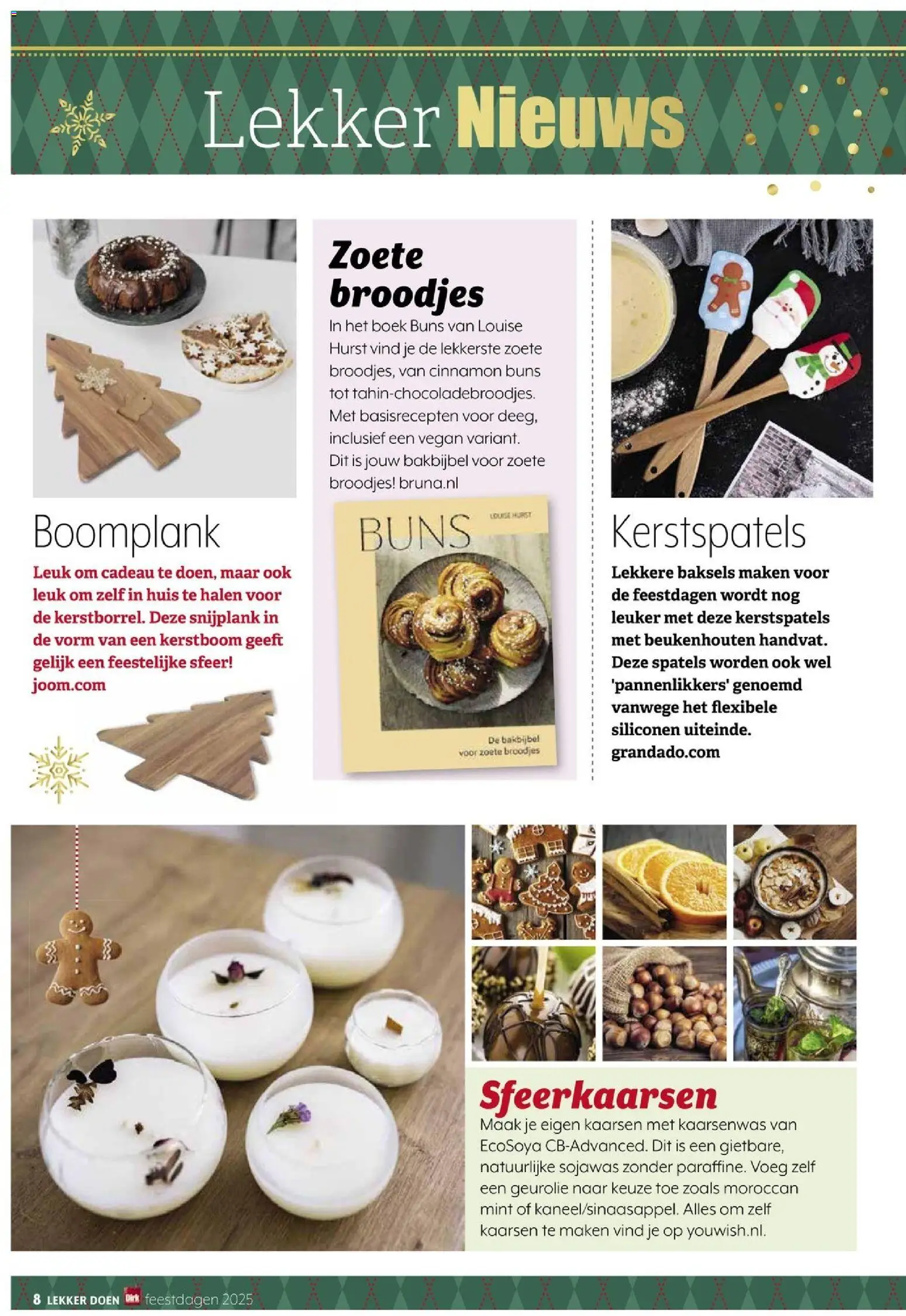 {H1} | Pagina: 8 | Producten: Zoete broodjes, Boek, Kaarsen, Broodjes