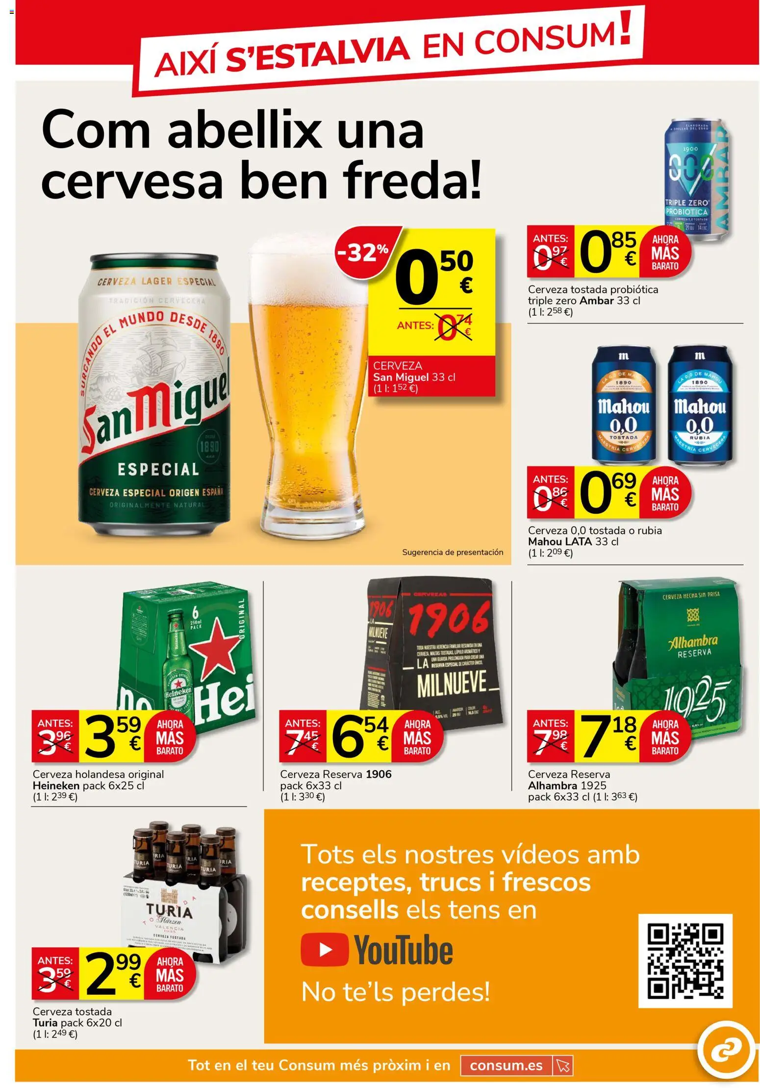 Consum folleto │ válido desde el 23.04.2026 | Página: 15 | Productos: Cerveza, Σπανάκι