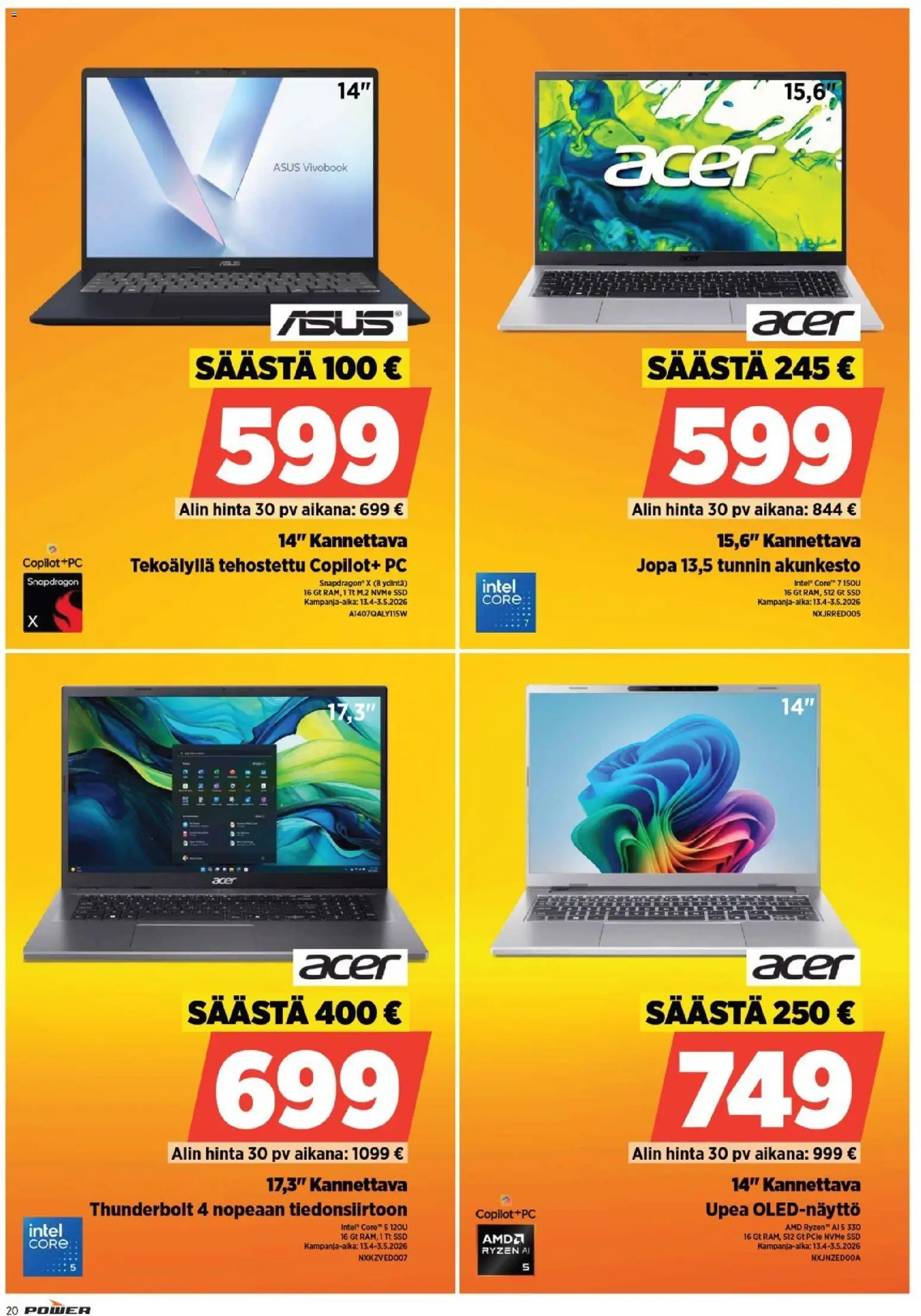 Power tarjoukset – voimassa 18.04.2026 alkaen | Sivu: 21 | Tuotteet: PC