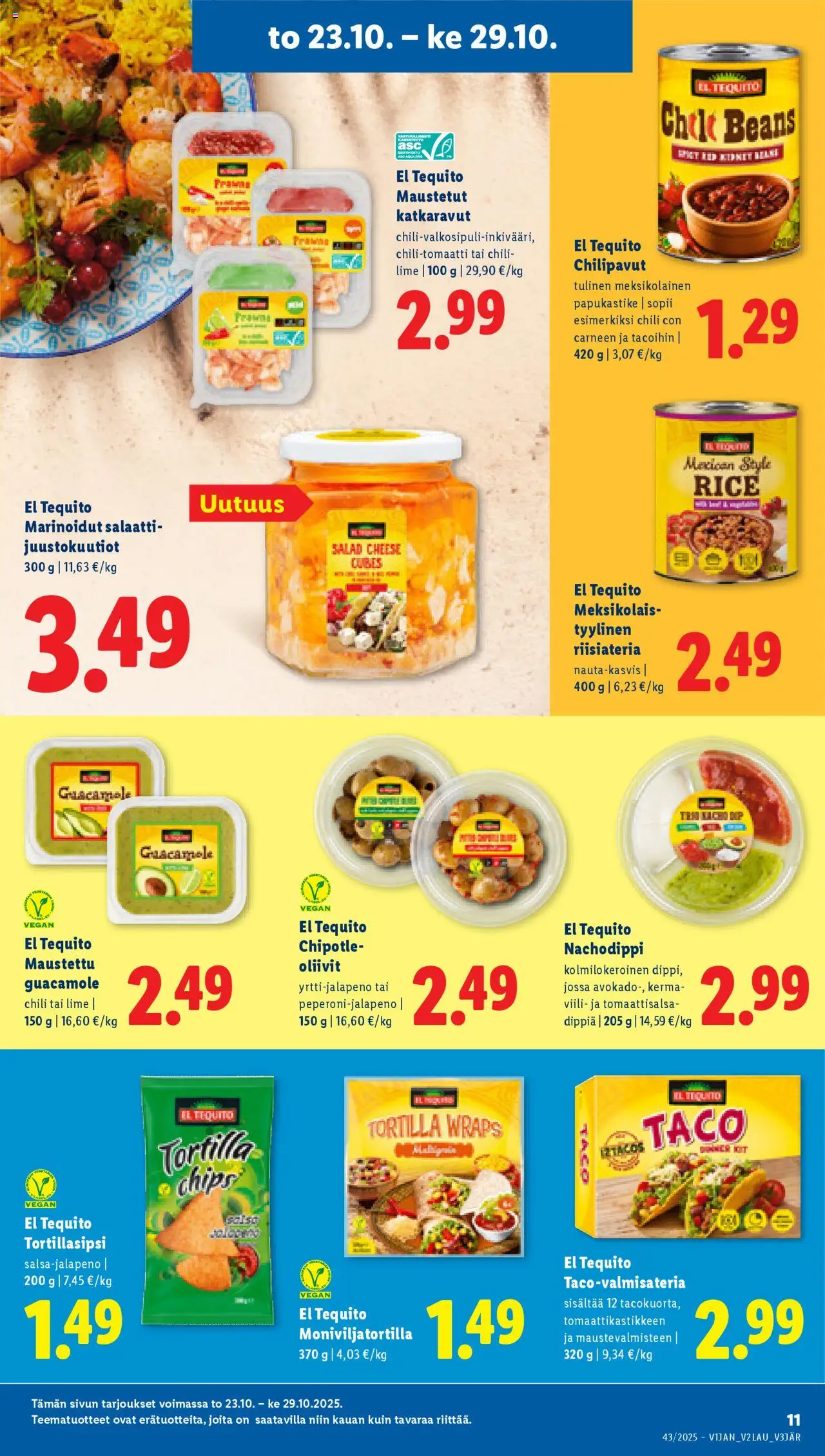 Lidl tarjoukset – voimassa 23.10.2025 alkaen | Sivu: 15 | Tuotteet: Guacamole, Kerma, Salaatti, Tortilla