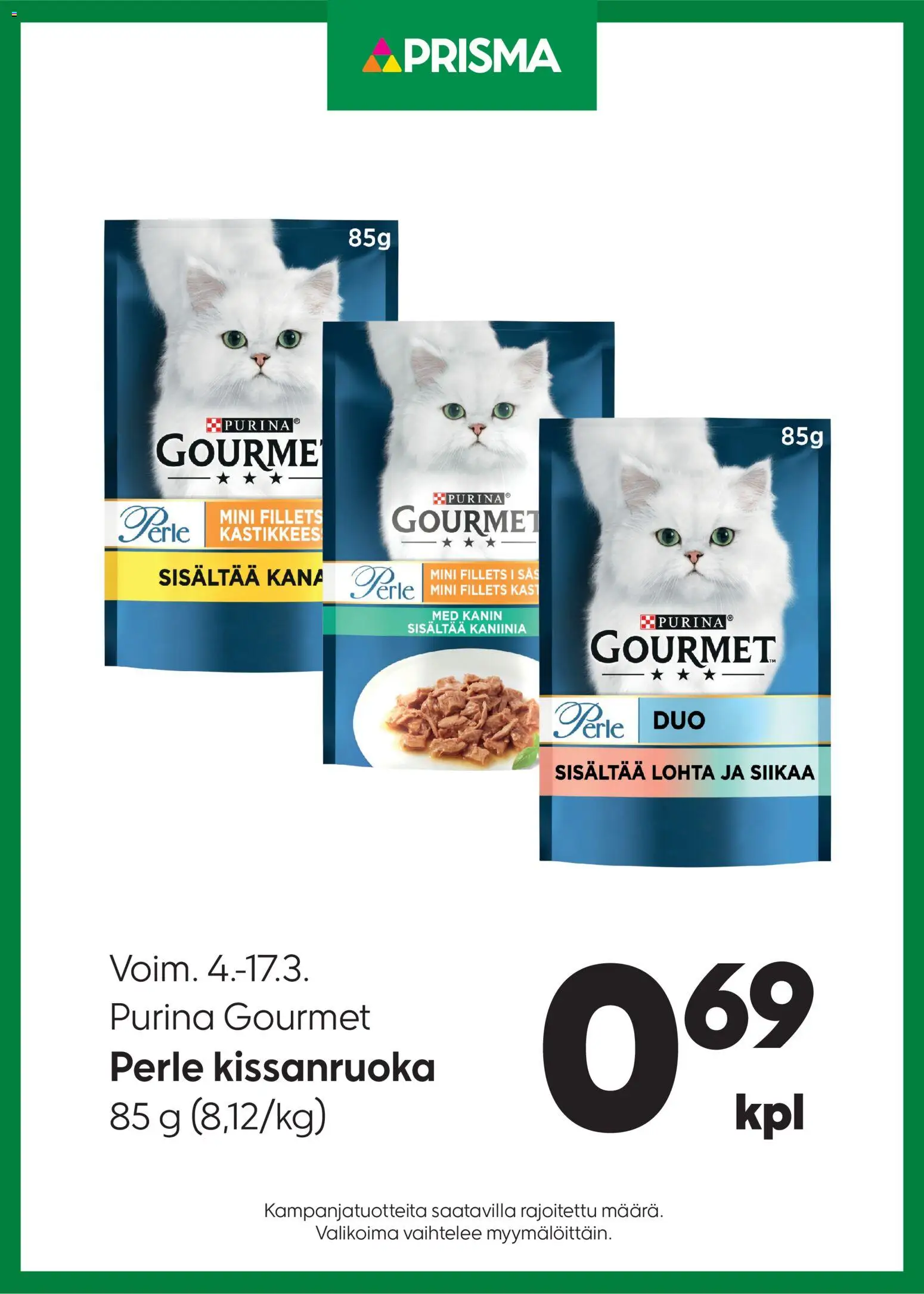 Prisma tarjoukset Purina Gourmet – voimassa 04.03.2026 alkaen | Sivu: 1 | Tuotteet: Kana, Kissanruoka