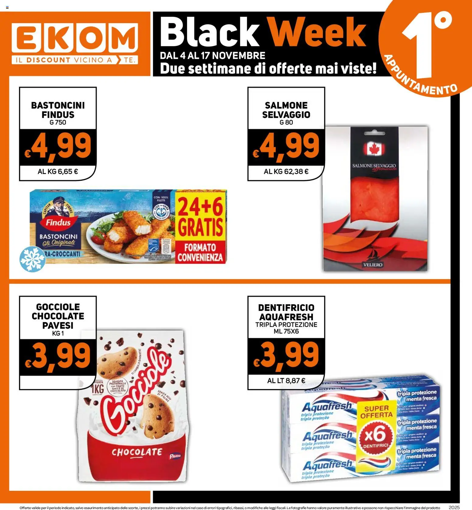 Volantino Ekom del 04.11.2025 | Pagina: 12 | Prodotti: Dentifricio, Salmone, Olio, Menta