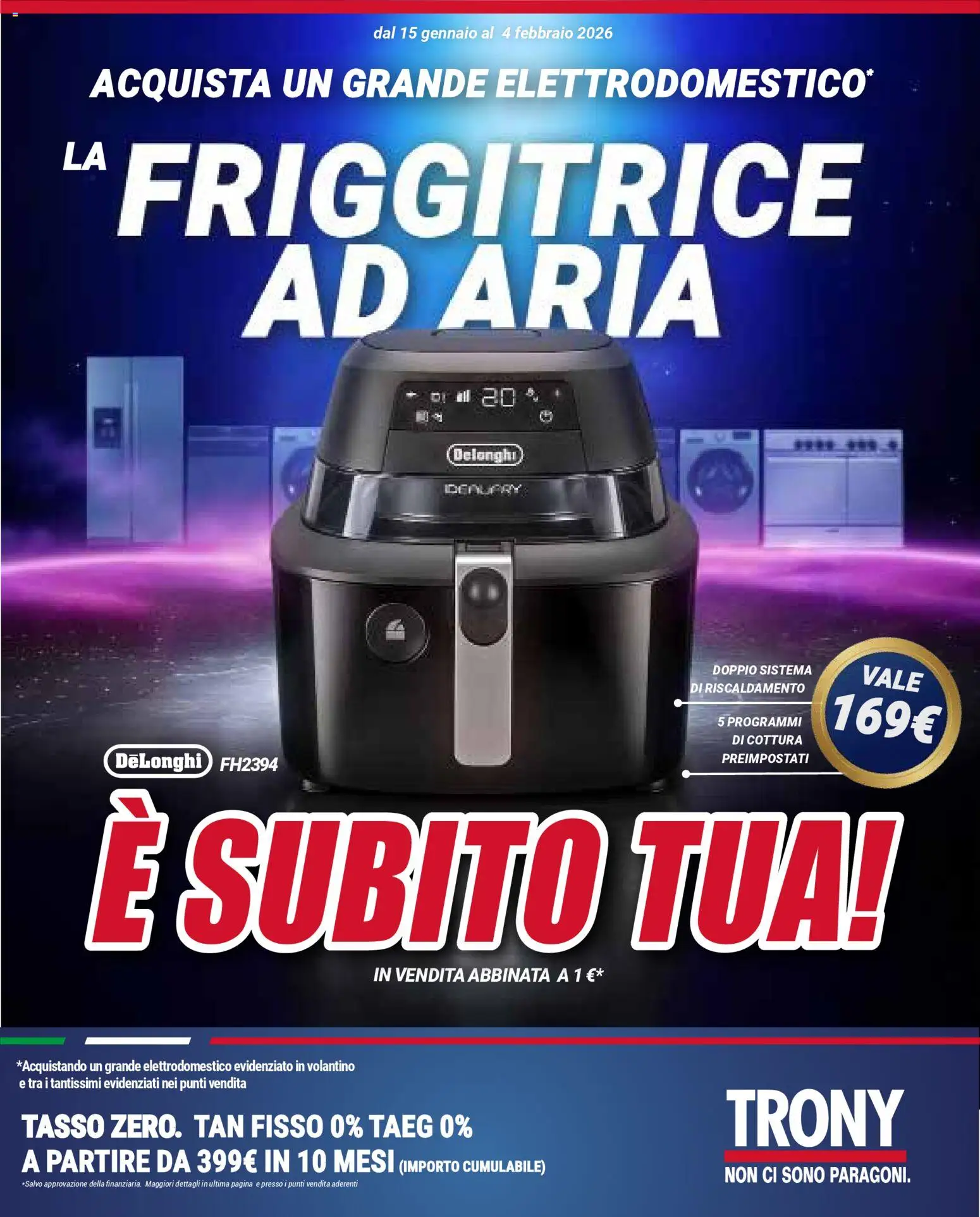 Volantino Trony del 15.01.2026 | Pagina: 1 | Prodotti: Friggitrice ad aria, Friggitrice