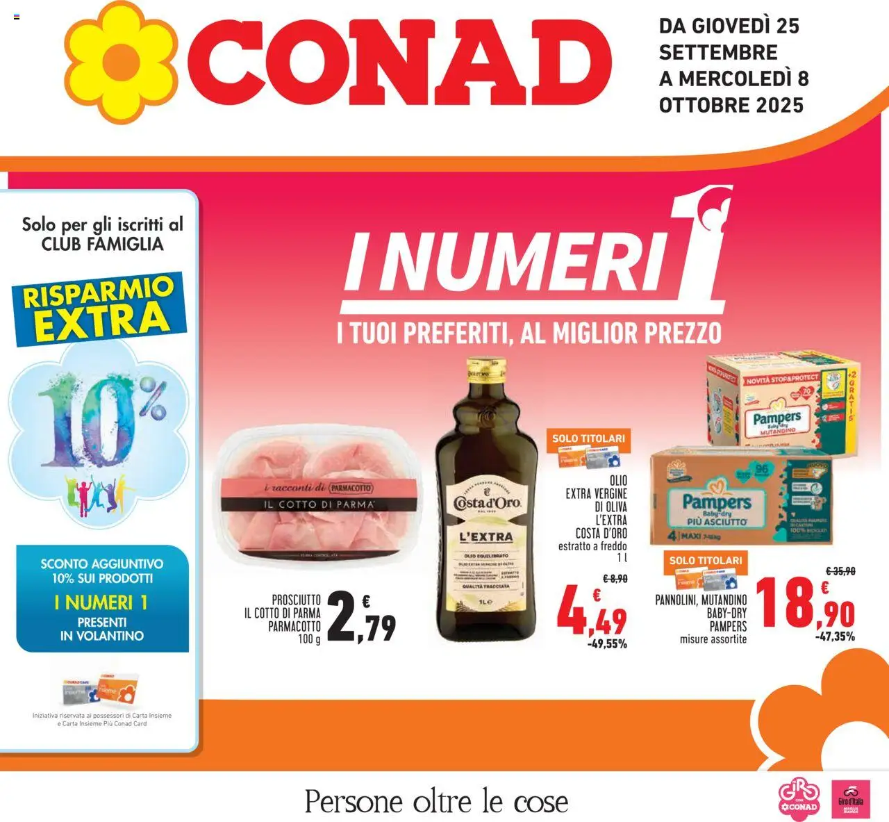 Volantino Conad del 25.09.2025 | Pagina: 1 | Prodotti: Olio, Olive, Prosciutto, Olio extra vergine