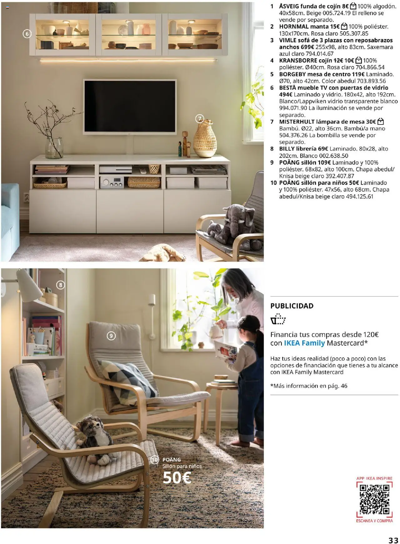 Catálogo IKEA Salones │ válido desde el 17.02.2025 | Página: 33 | Productos: Funda, Cojín, Sillón, Mesa