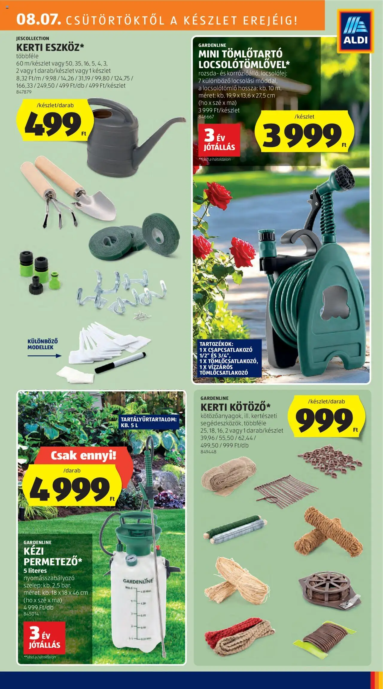 Aldi akciós ujság - amely érvényes a következő dátumtól: 07.08.2025 | Oldal: 25 | Termékek: Locsolótömlő