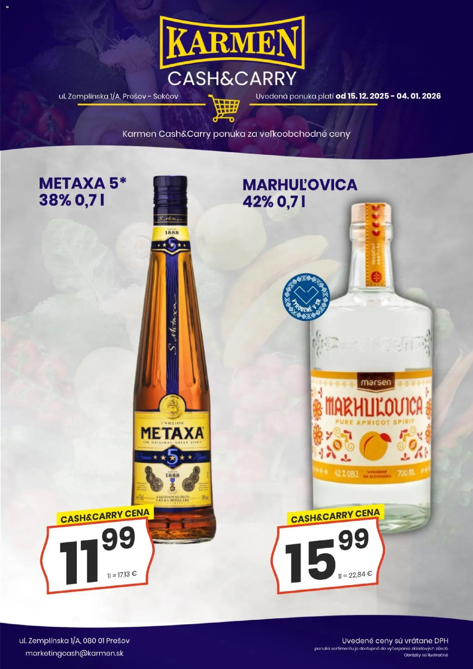 Nové KARMEN CBA akcie – leták je platný od 15.12.2025 | Strana: 3 | Produkty: Metaxa