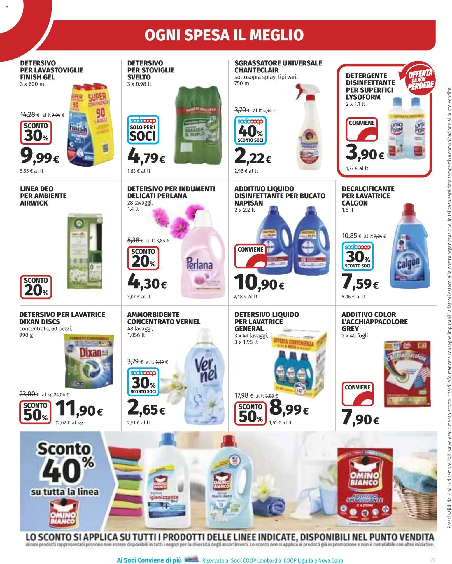 Volantino Ipercoop del 04.12.2025 | Pagina: 27 | Prodotti: Ammorbidente, Detergente, Sgrassatore, Lavatrice