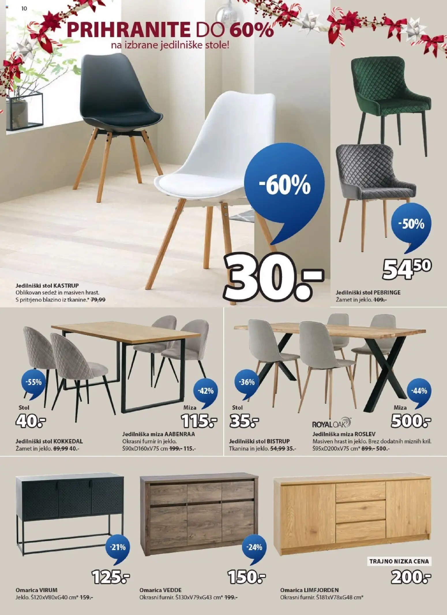 Novi JYSK katalog ponudbe – veljaven od 17.12.2025 | Stran: 10 | Izdelki: Furnir, Miza, Stol, Omarica