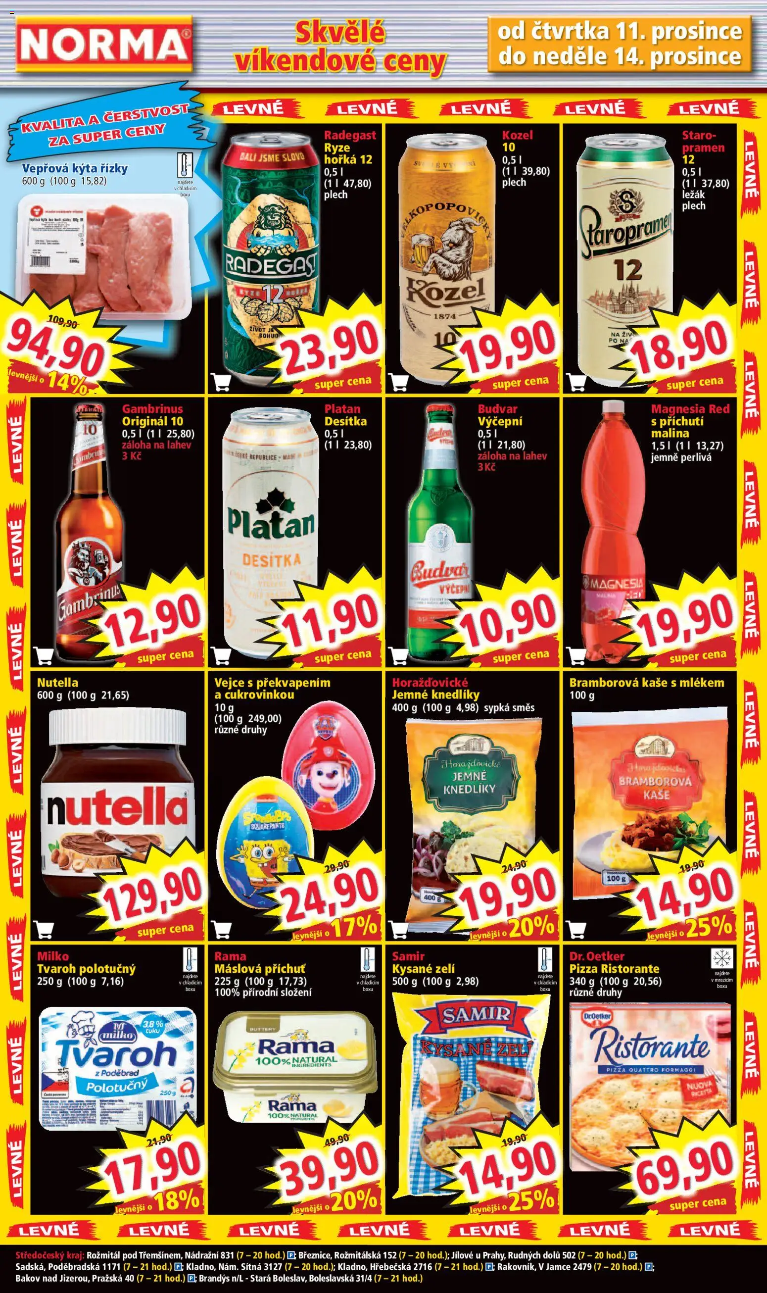 Norma leták od 08.12.2025 | Strana: 7 | Produkty: Staropramen, Kozel, Pizza Ristorante, Kysané zelí