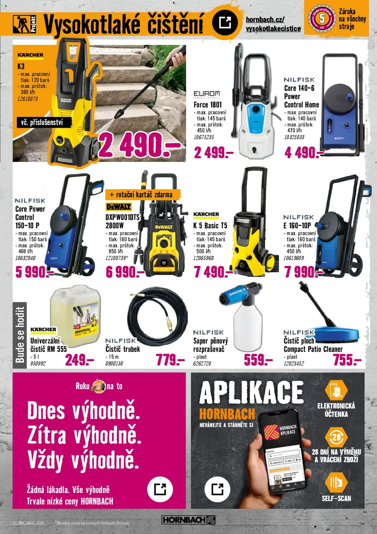 HORNBACH leták - Jarní úklid od 25.03.2026 | Strana: 3 | Produkty: Dewalt, Kärcher, Rozprašovač, Kartáč