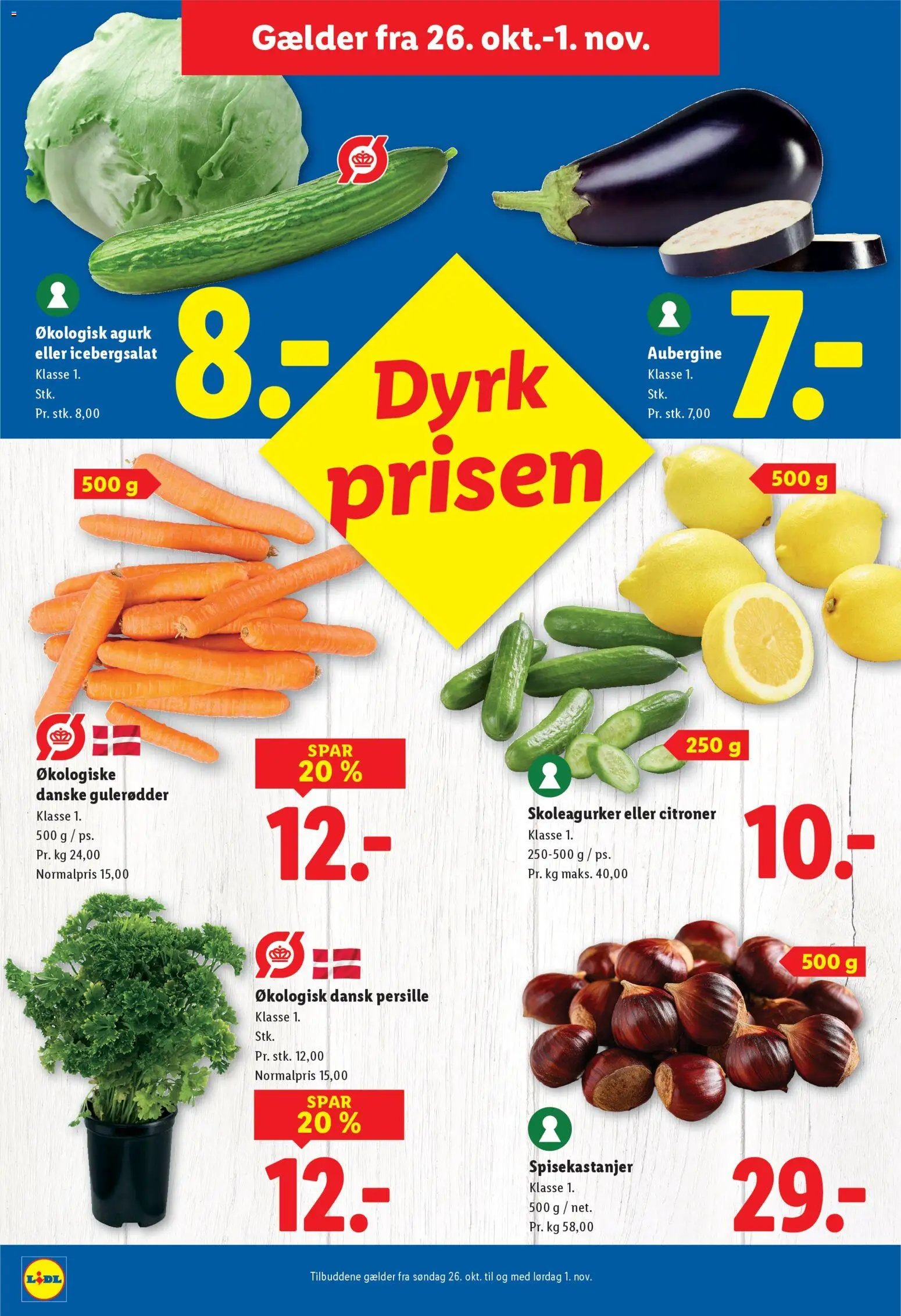 Lidl tilbudsavis – gyldig fra 26.10.2025 | Side: 20 | Produkter: Citroner, Aubergine, Icebergsalat, Persille