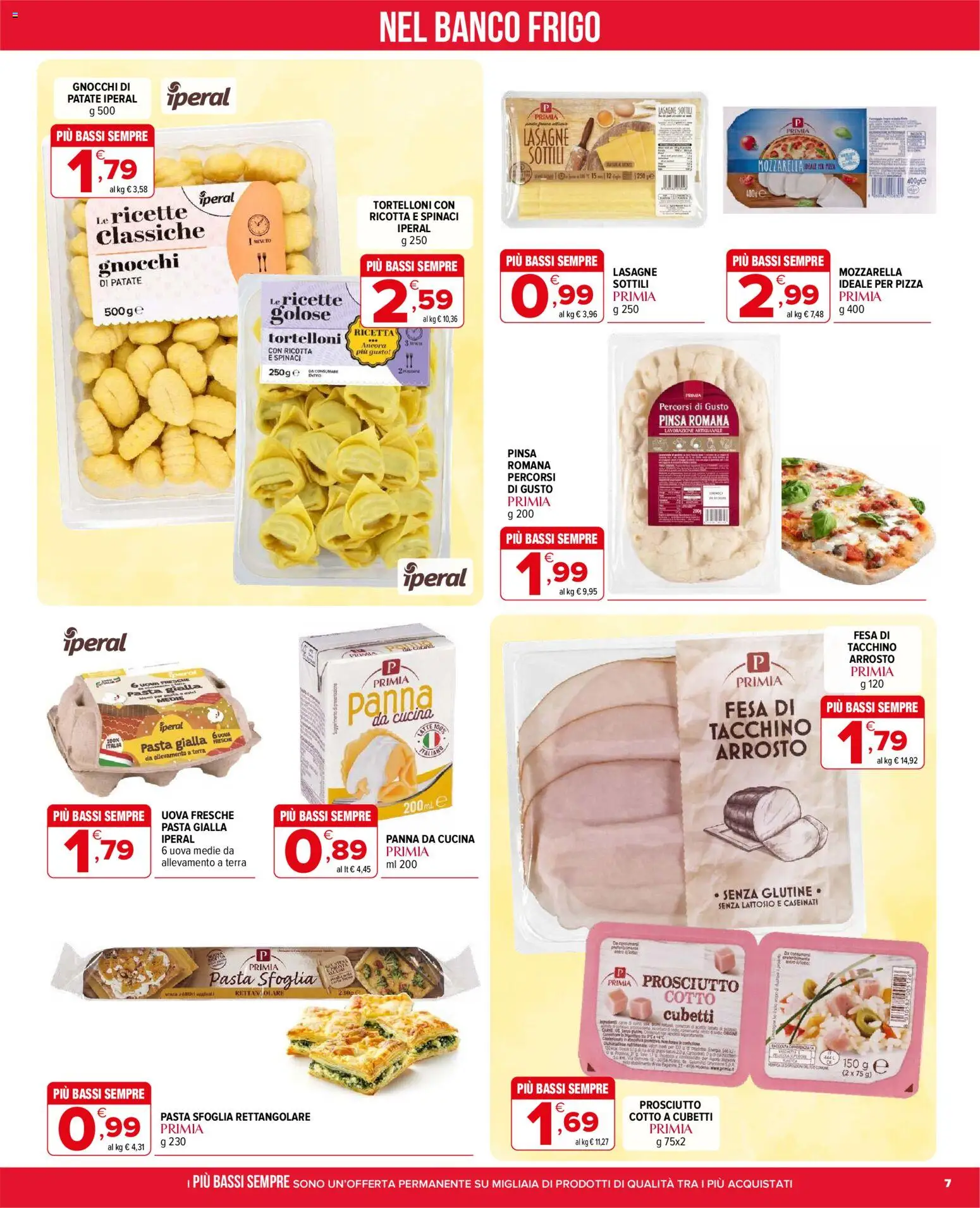 Volantino Iperal del 14.01.2026 | Pagina: 7 | Prodotti: Tacchino, Pasta, Tortelloni, Gnocchi