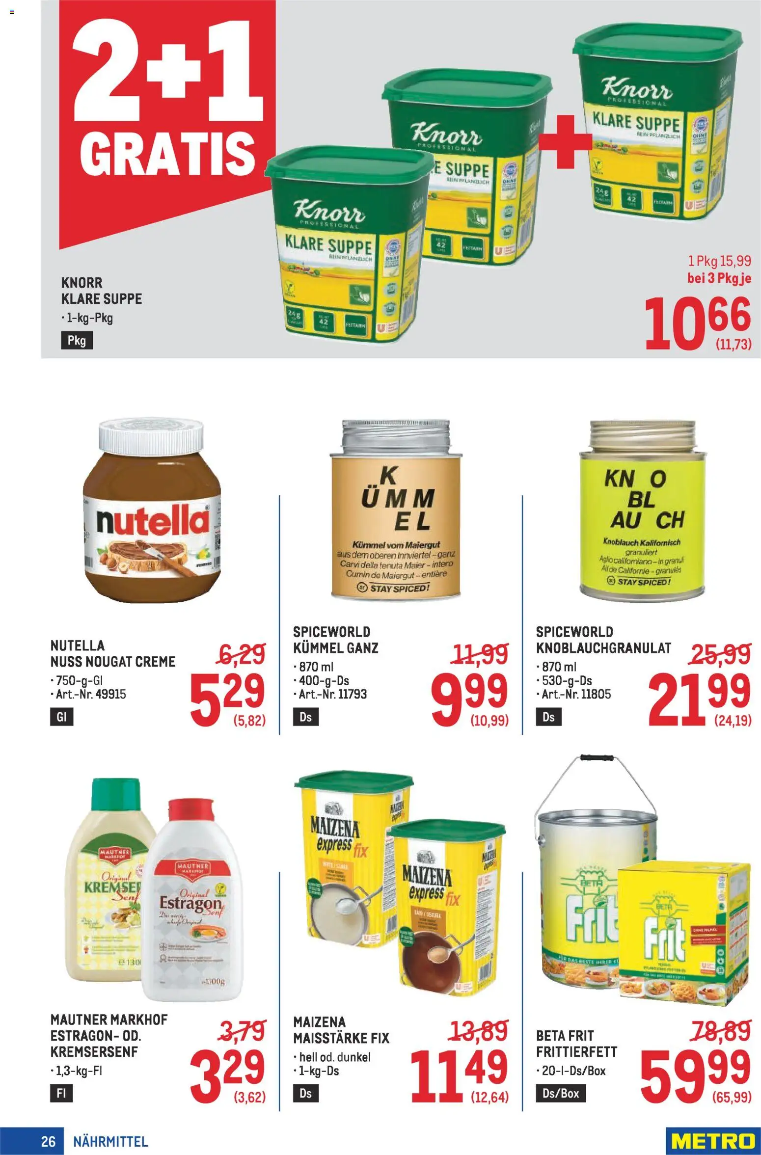 Metro Profi gültig ab 08.01.2026 | Seite: 26 | Produkte: Knoblauch, Creme