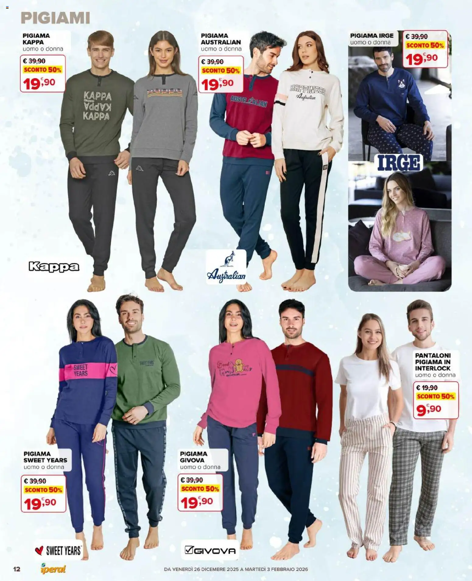 Volantino Iperal del 26.12.2025 | Pagina: 12 | Prodotti: Pantaloni, Pigiama