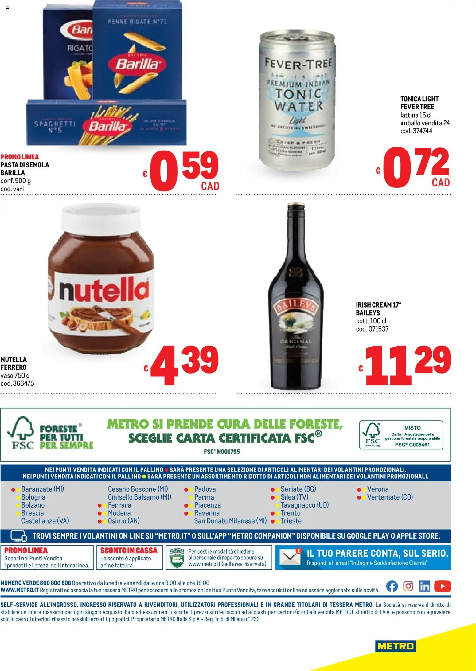 Volantino Metro del 04.12.2025 | Pagina: 48 | Prodotti: Pasta, Nutella, TV, Vaso