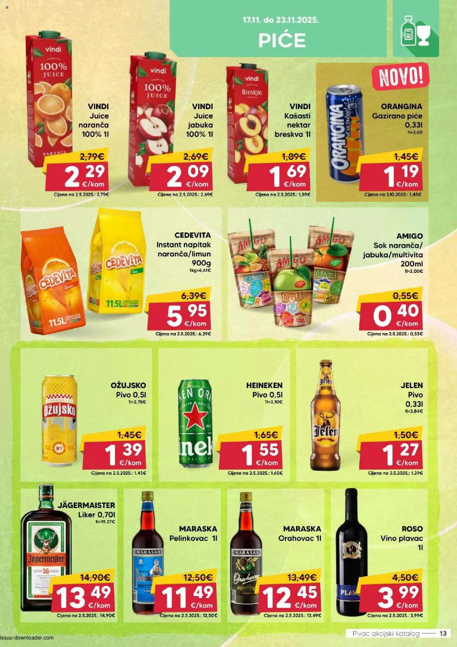 Pivac katalog | vrijedi od 17.11.2025 | Stranica: 13 | Proizvodi: Pelinkovac, Pivo, Breskva, Cedevita