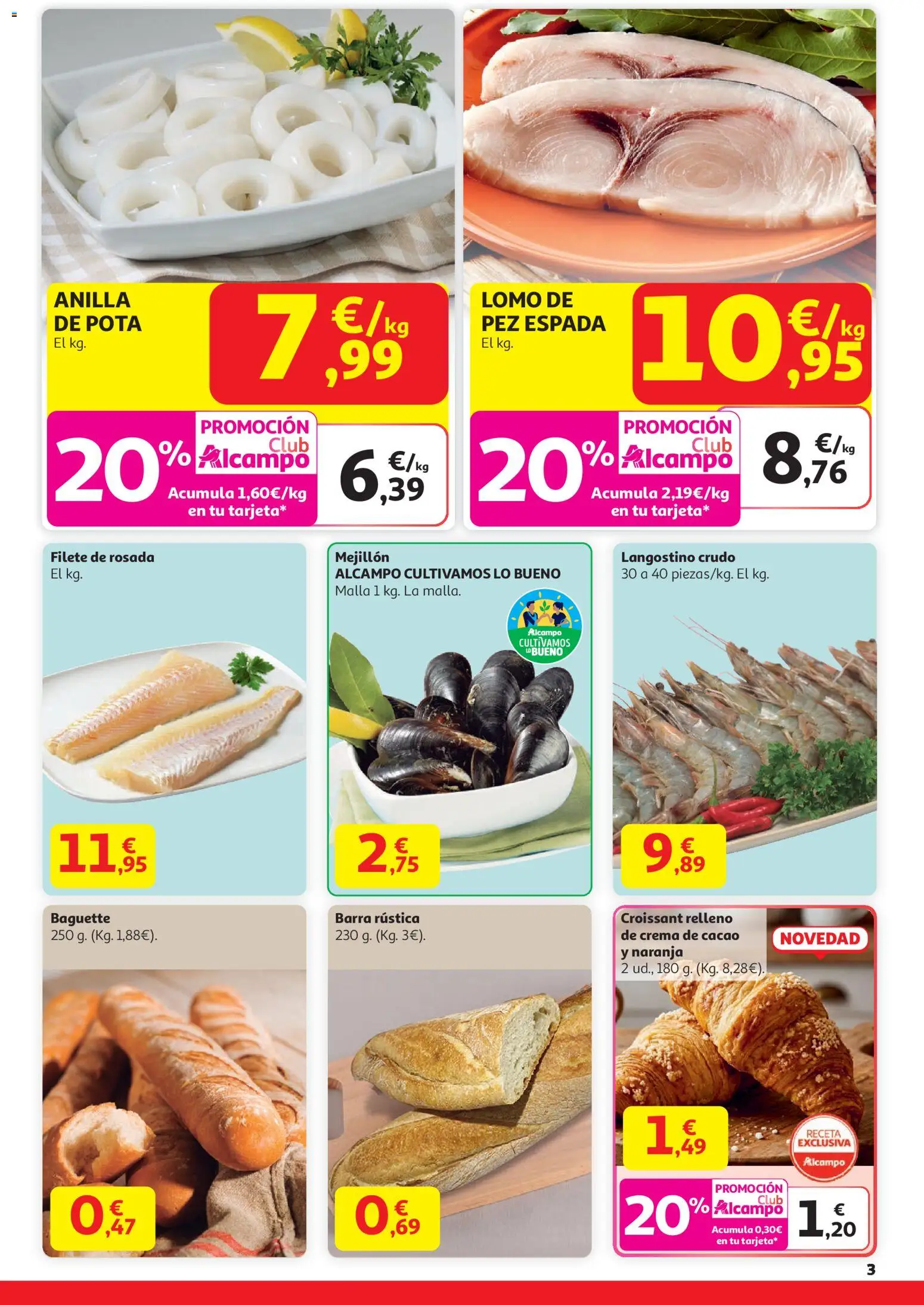 Alcampo - HP Unico │ válido desde el 15.01.2026 | Página: 3 | Productos: Λουκανικοπιτάκια, Croissant, Crema, Φρυγανιές σικάλεως