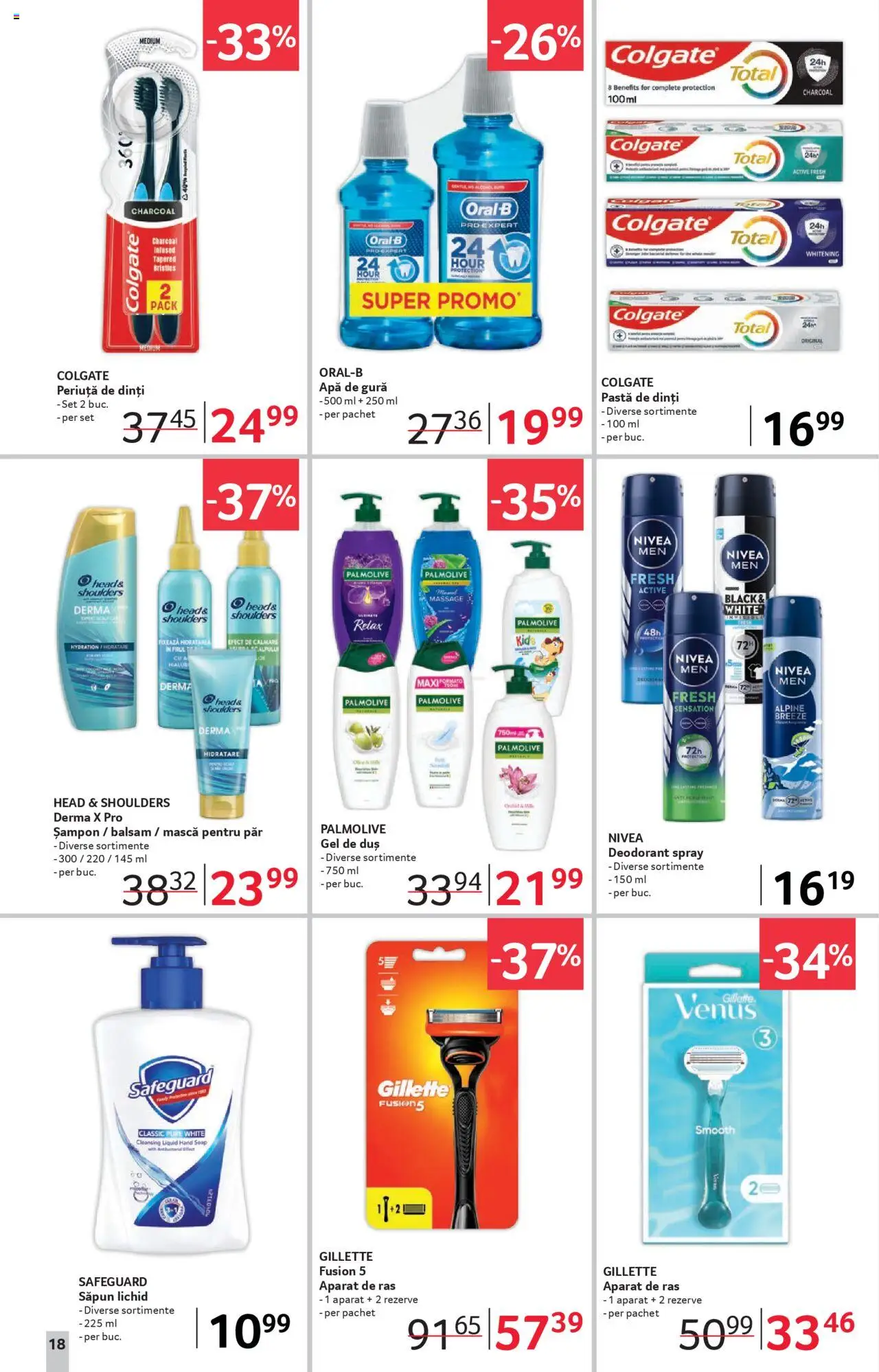 Noul catalog Selgros – valabil de la 19.09.2025 | Pagină: 18 | Produse: Balsam, Periuță de dinți, Apă de gură, Săpun lichid