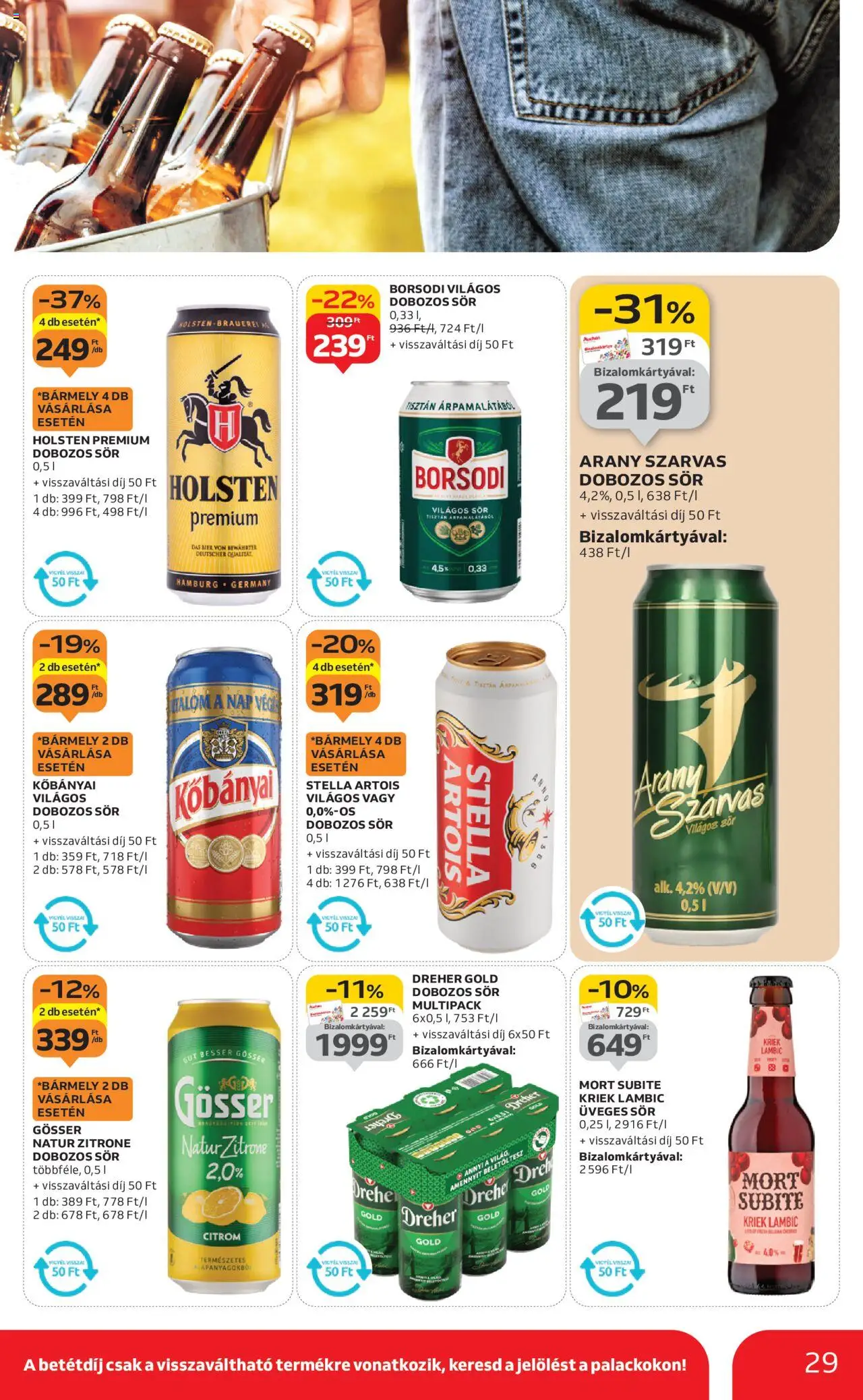 Auchan akciós ujság - amely érvényes a következő dátumtól: 24.10.2025 | Oldal: 29 | Termékek: Gösser, Dobozos sör, Sör, Citrom