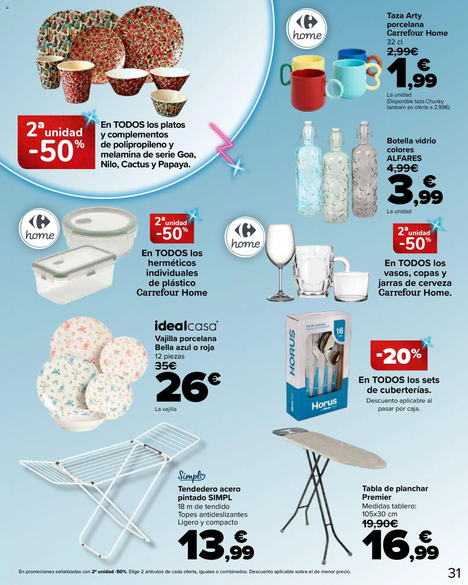 Carrefour Semana santa │ válido desde el 11.03.2026 | Página: 31 | Productos: Cerveza, Tendedero, Tabla de planchar, Βρεφικό κρεβάτι