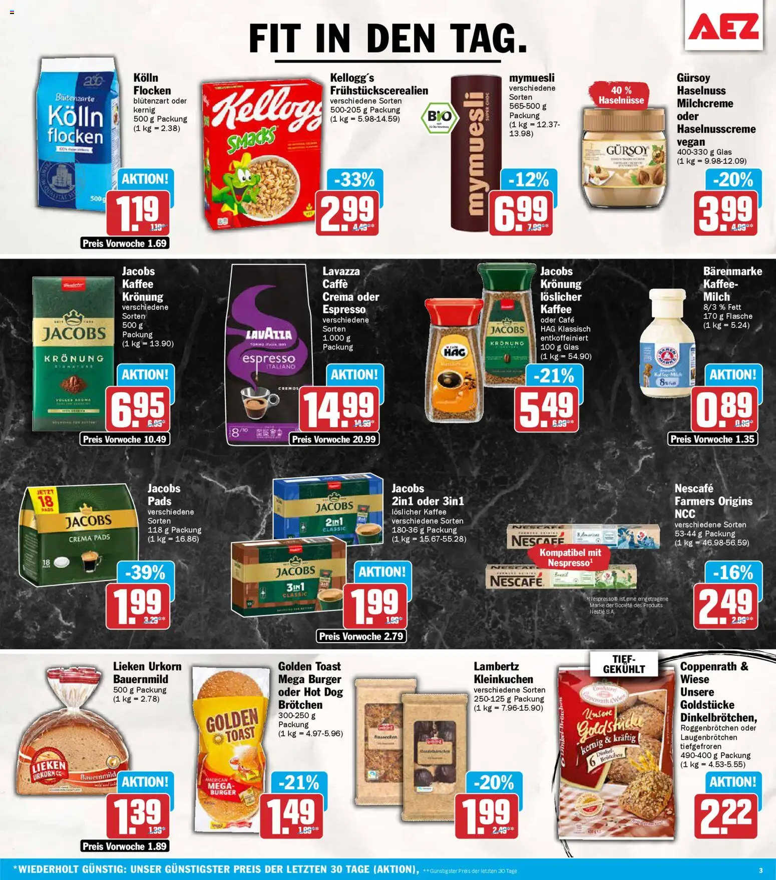 AEZ Prospekt 	 – gültig ab 20.04.2026 | Seite: 3 | Produkte: Kolln, Milch, Toast, Flocken