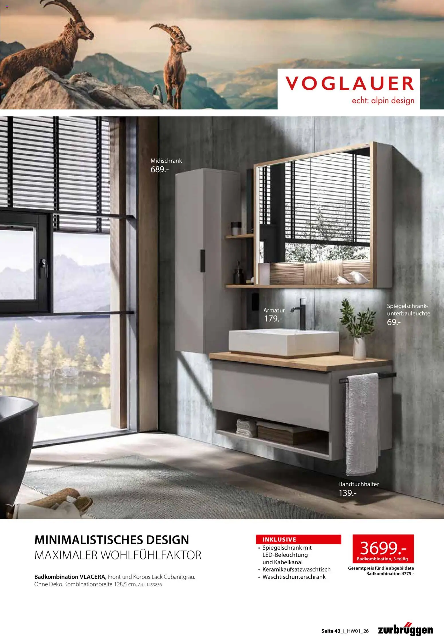 Zurbrüggen Hochwert Spezial – gültig ab 27.03.2026 | Seite: 43 | Produkte: Handtuchhalter, Armatur, Spiegelschrank, Midischrank