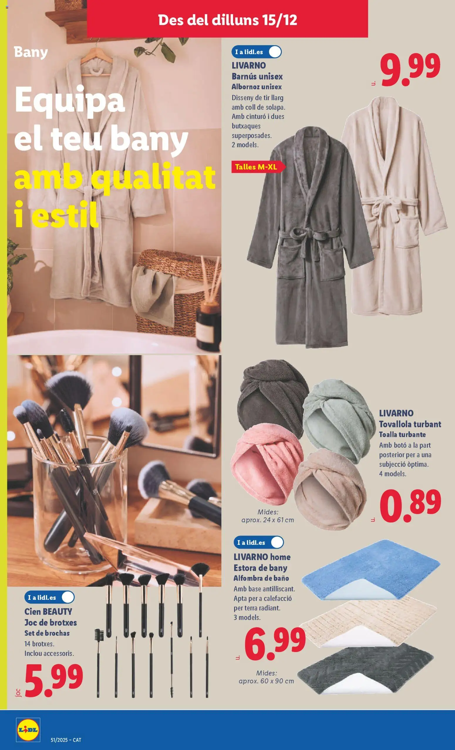 Lidl folleto de bazar │ válido desde el 15.12.2025 | Página: 4 | Productos: Set de brochas, Baño, Alfombra