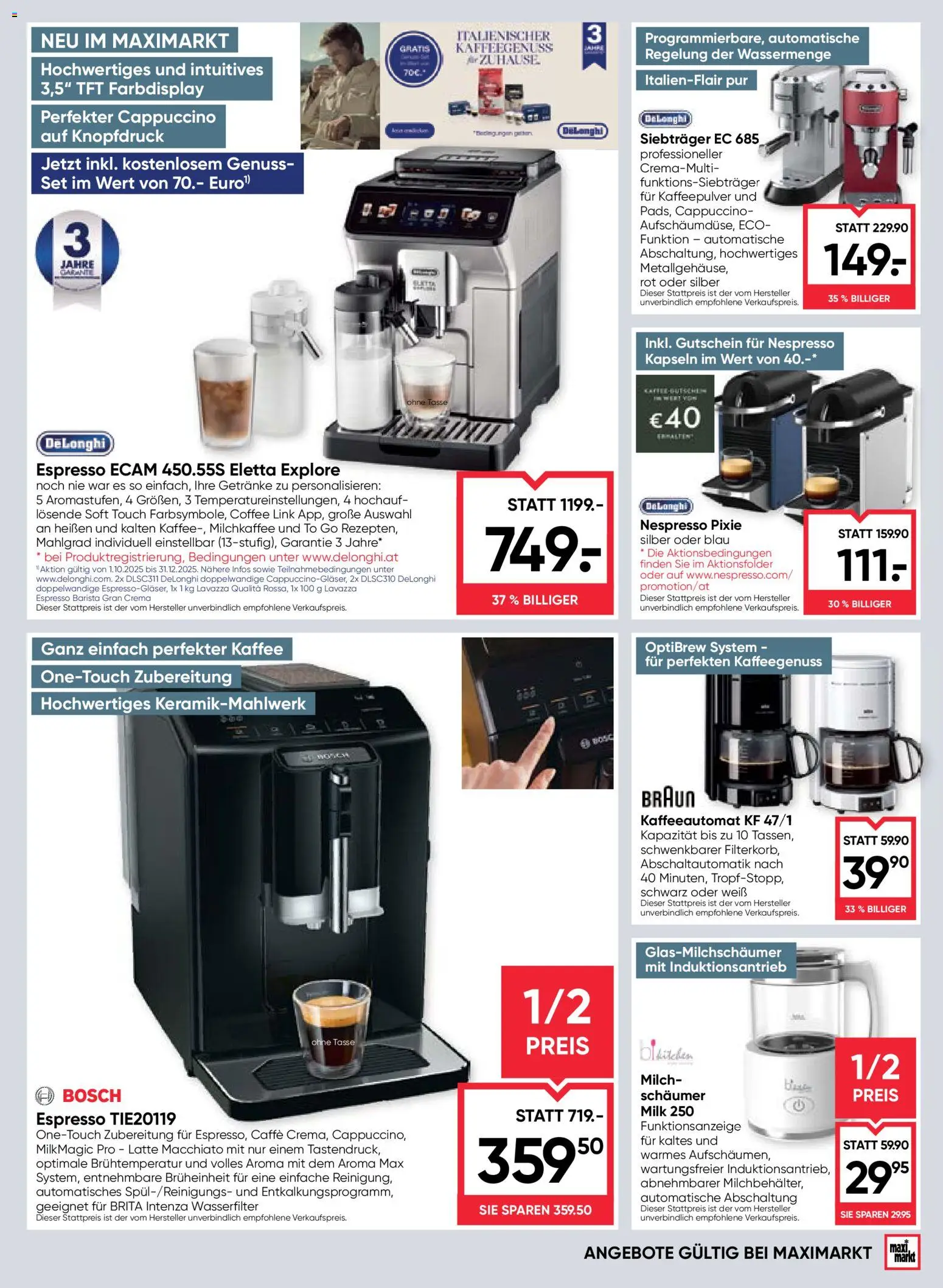Maximarkt Flugblatt gültig ab 11.12.2025 | Seite: 19 | Produkte: Milch, Kaffee