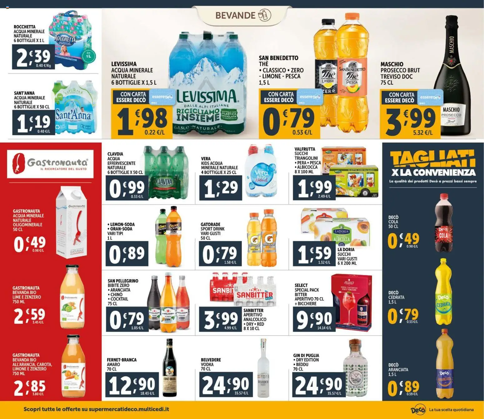 Volantino Decò del 30.01.2026 | Pagina: 16 | Prodotti: Prosecco, Acqua, Pesca, Amaro