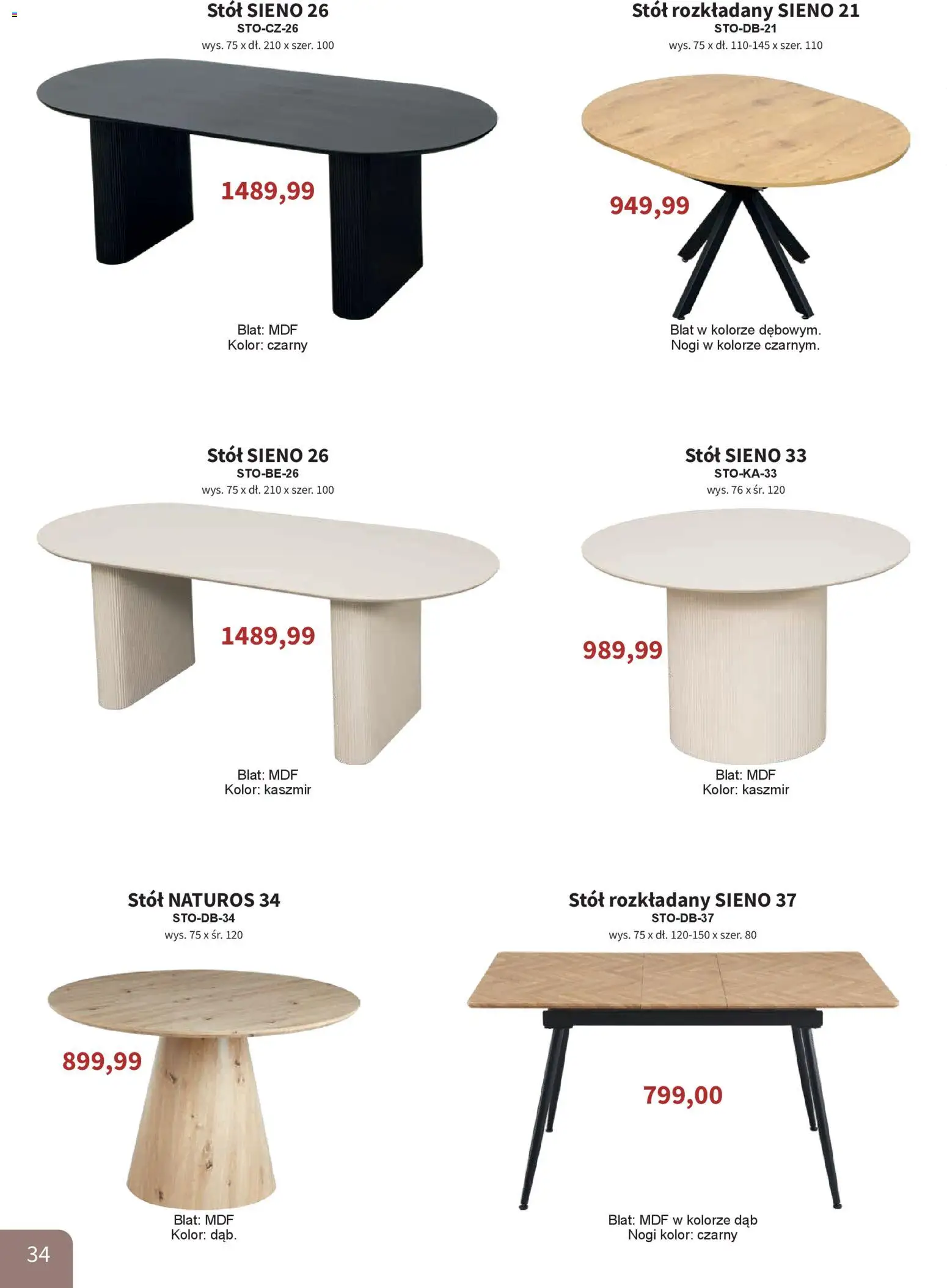 Bodzio Katalog od 01.01.2026 | Strona: 34 | Produkty: Stół