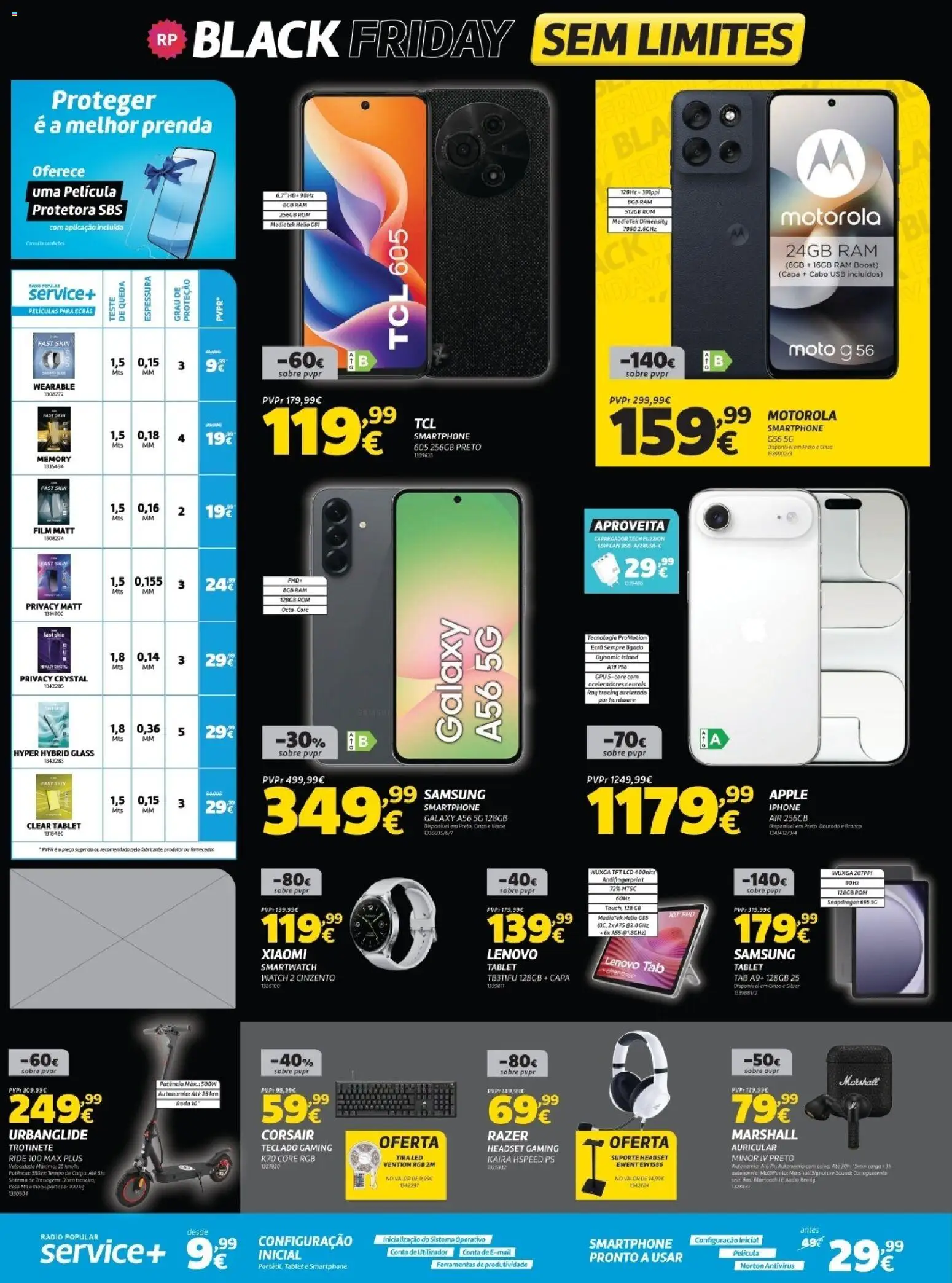 Radio Popular - Black Friday  │ válido de 04.11.2025 | Página: 6 | Produtos: Smartphone, Cabo, Smartwatch, Headset