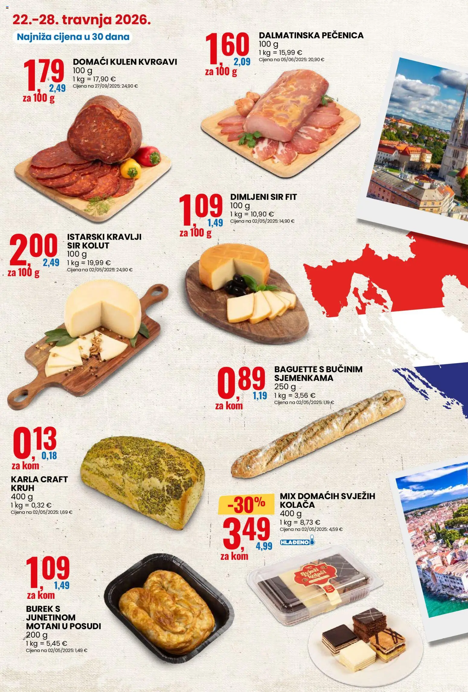 Eurospin katalog | vrijedi od 22.04.2026 | Stranica: 2 | Proizvodi: Sir, Kruh, Kulen, Burek