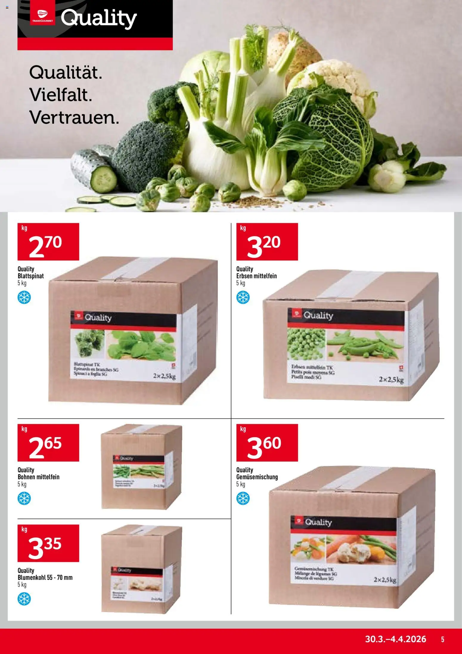 Prodega aktionen – gültig ab 30.03.2026 | Seite: 5 | Produkte: Blumenkohl, Erbsen, Demlik
