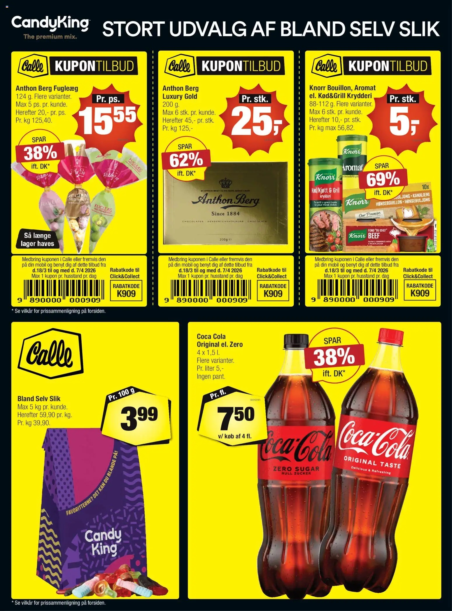 Calle tilbudsavis – gyldig fra 18.03.2026 | Side: 2 | Produkter: Coca Cola, Slik, Cola, Grill
