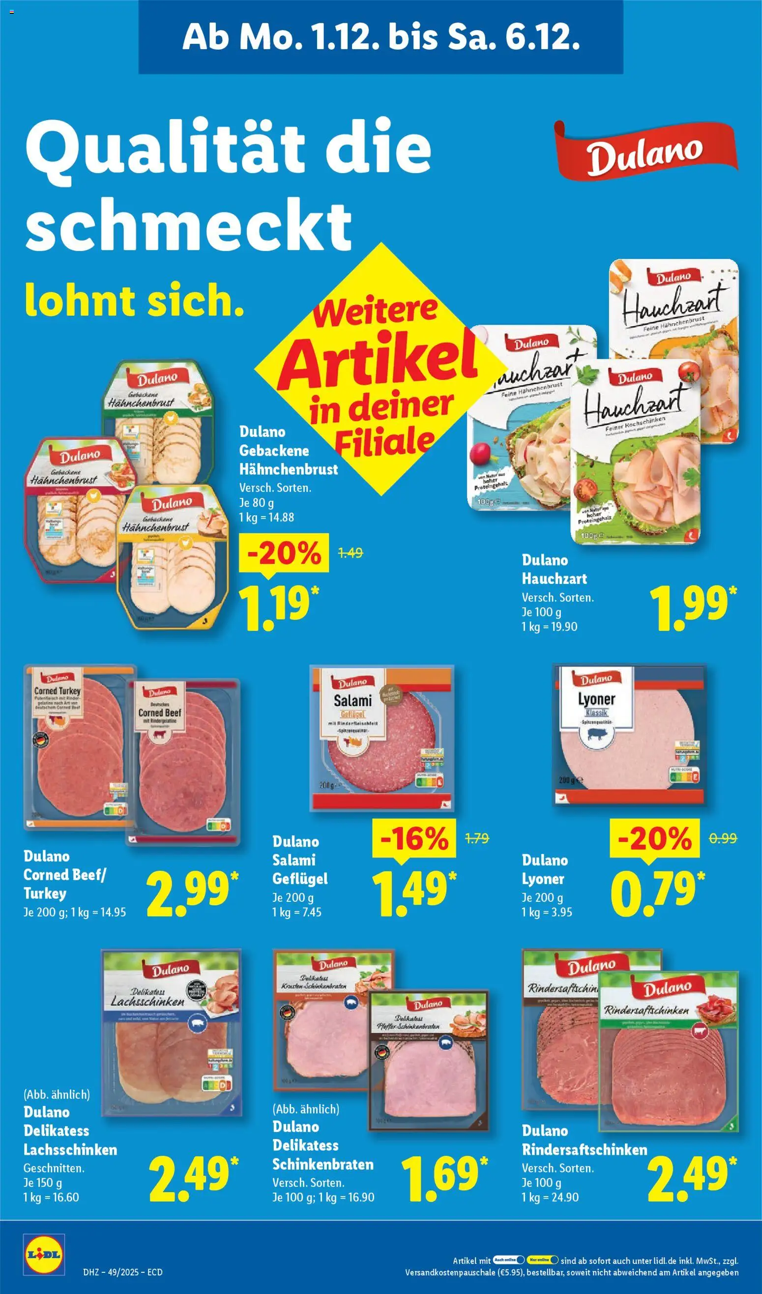 Lidl - Prospekt – gültig ab 01.12.2025 | Seite: 20 | Produkte: Pfeffer, Salami, Hahnchenbrust