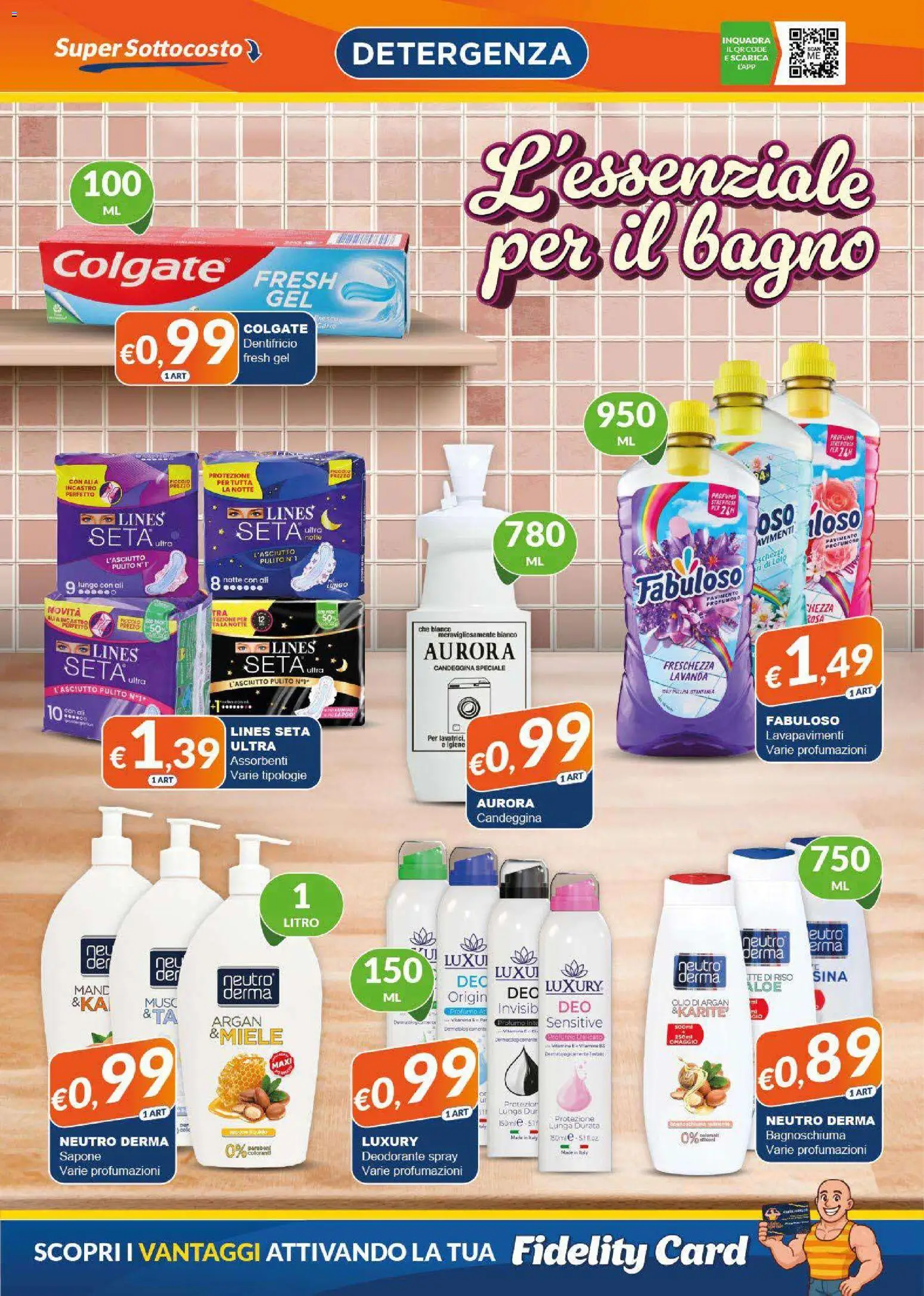 Volantino Mister Risparmio del 23.04.2026 | Pagina: 3 | Prodotti: Sapone, Bagnoschiuma, Candeggina, Pavimento
